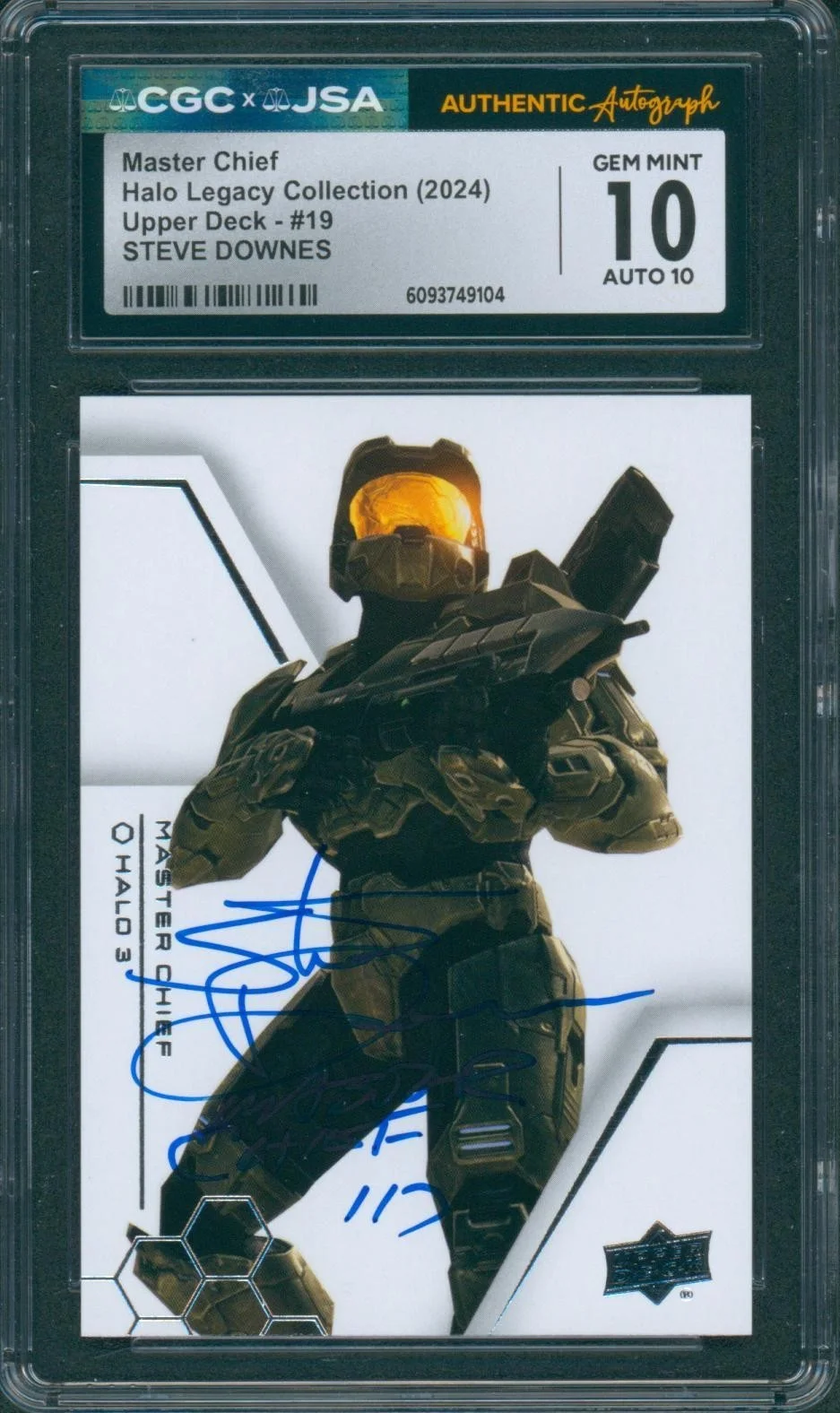 Steve Downes — Steve Downes Signed Card Halo Legacy Master Chief Gem Mint 10 CGC x JSA SLAB