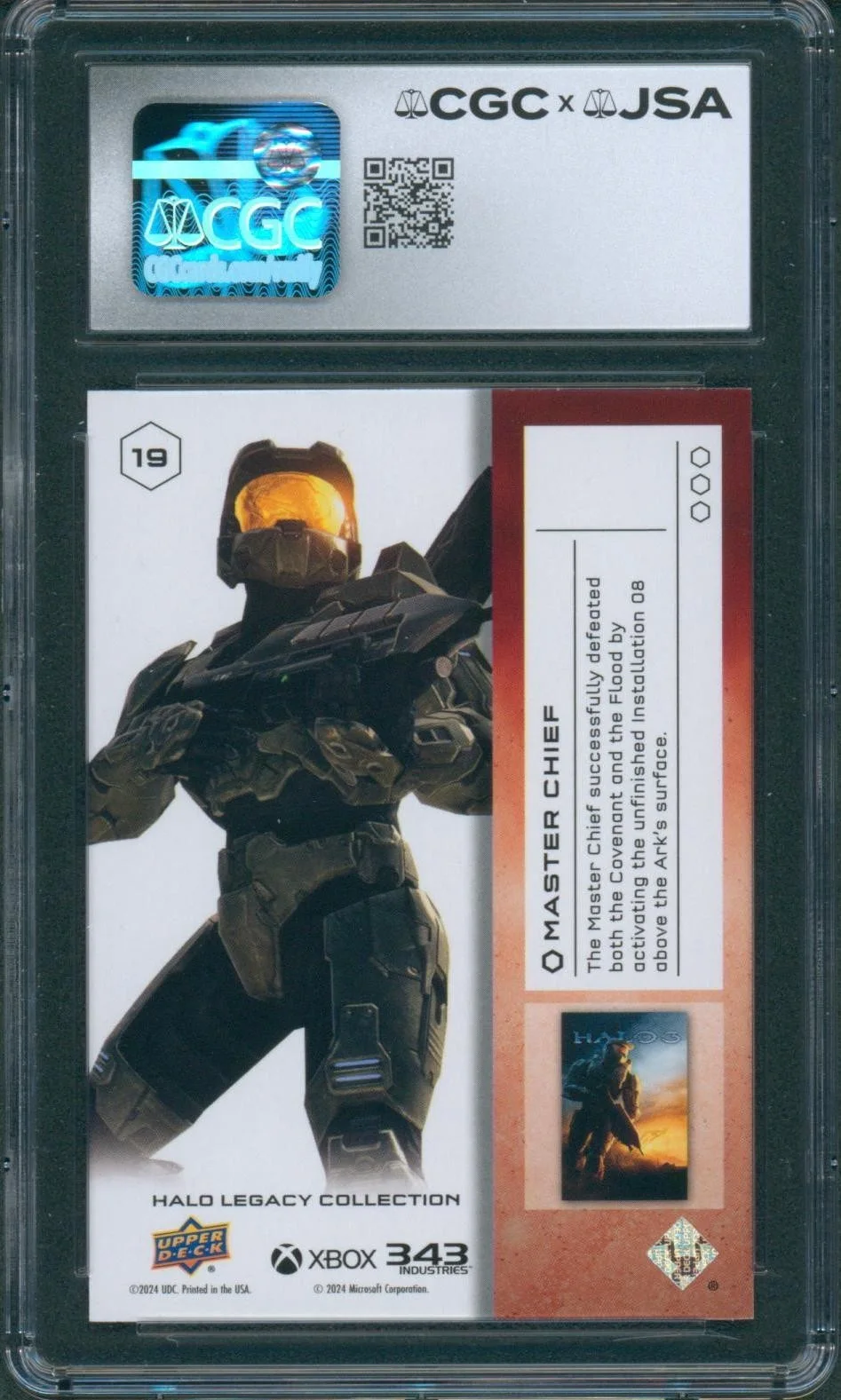 Steve Downes — Steve Downes Signed Card Halo Legacy Master Chief Gem Mint 10 CGC x JSA SLAB, изображение 2