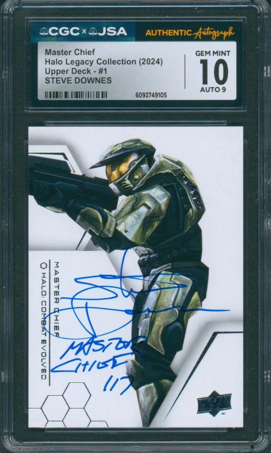 Steve Downes — Steve Downes Signed Card Halo Legacy Master Chief Gem Mint 10 CGC x JSA SLAB