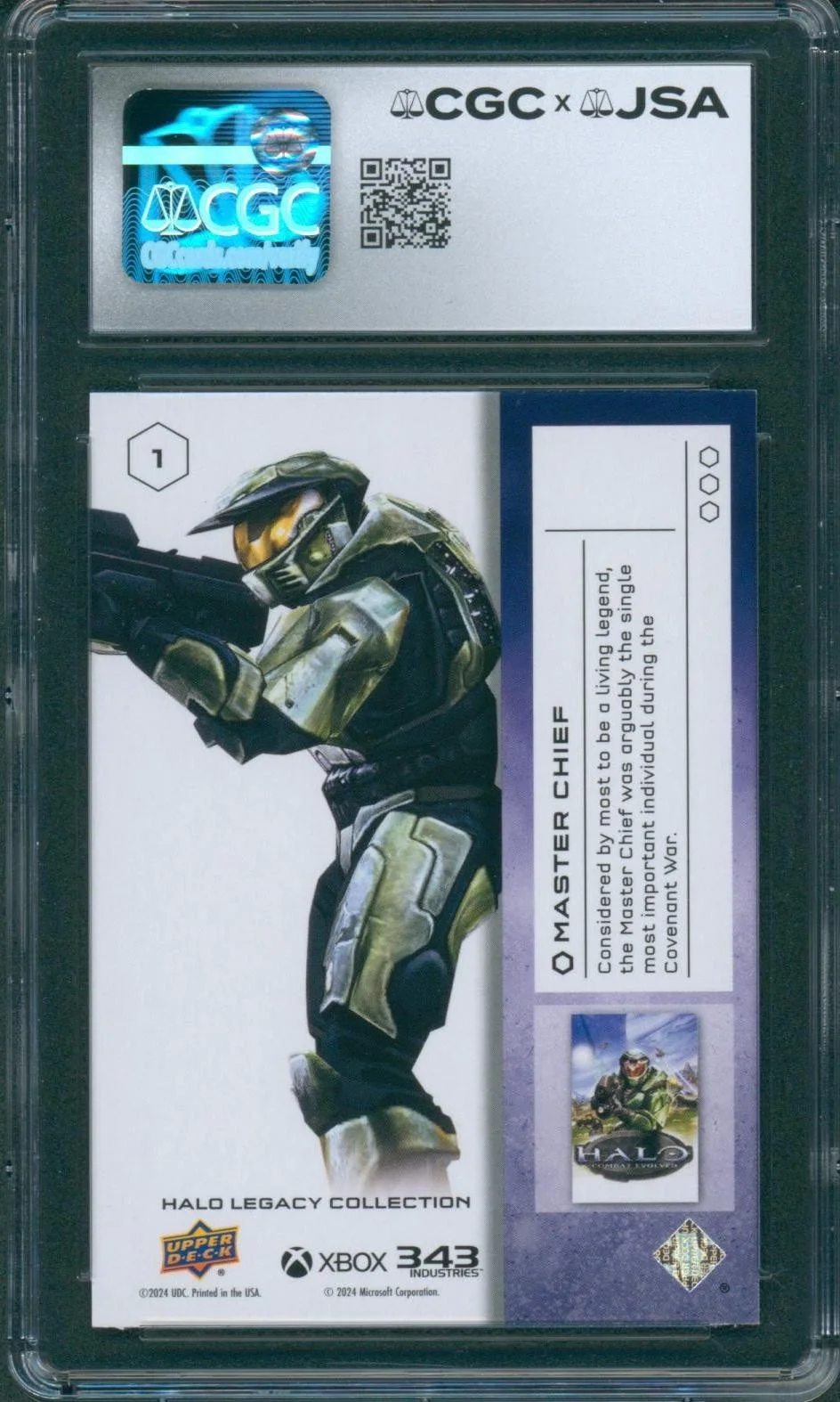 Steve Downes — Steve Downes Signed Card Halo Legacy Master Chief Gem Mint 10 CGC x JSA SLAB, image 2