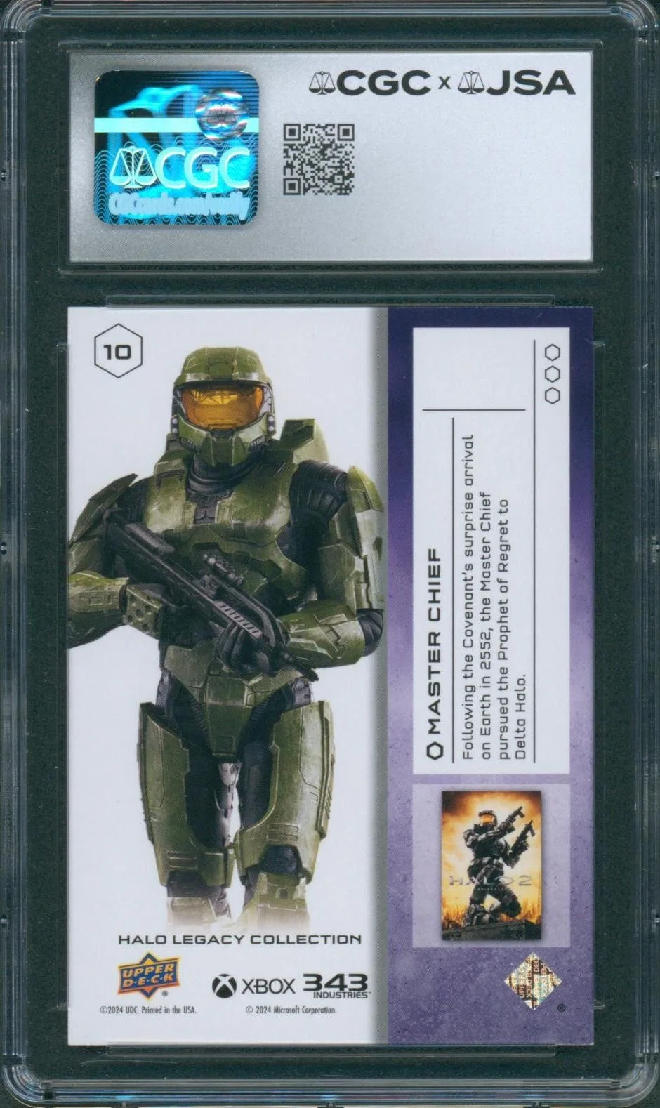 Steve Downes — Steve Downes Signed Card Halo Legacy Master Chief Gem Mint 10 CGC x JSA SLAB, изображение 2