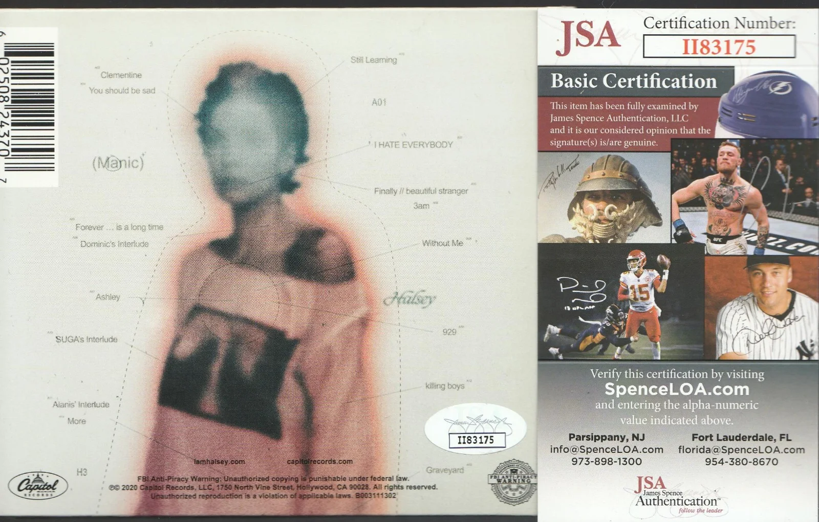 SIGNED HALSEY AUTOGRAPHED CD CERTIFIED AUTHENTIC JSA COA # II83175, image 2
