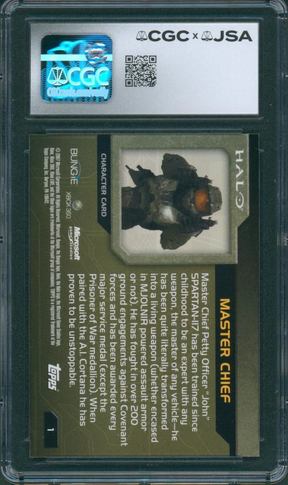 Steve Downes — Steve Downes Signed Card Halo Master Chief Topps 2007 Mint+ 9.5 CGC x JSA SLAB, изображение 2