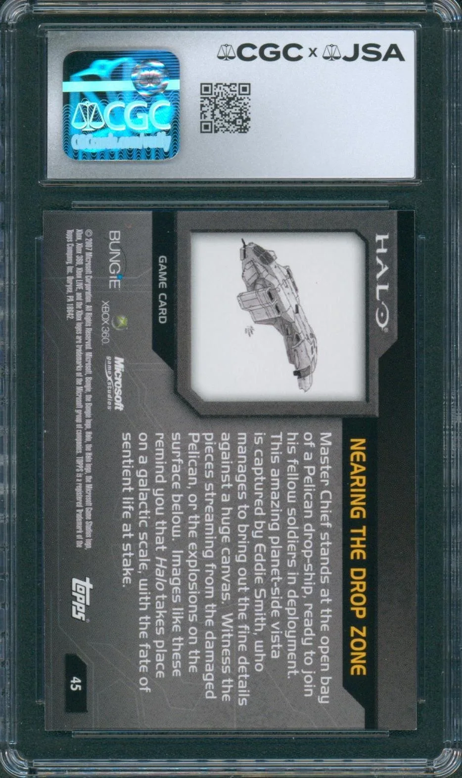 Steve Downes — Steve Downes Signed Card Halo Master Chief Topps 2007 Gem Mint 10 CGC x JSA SLAB, изображение 2