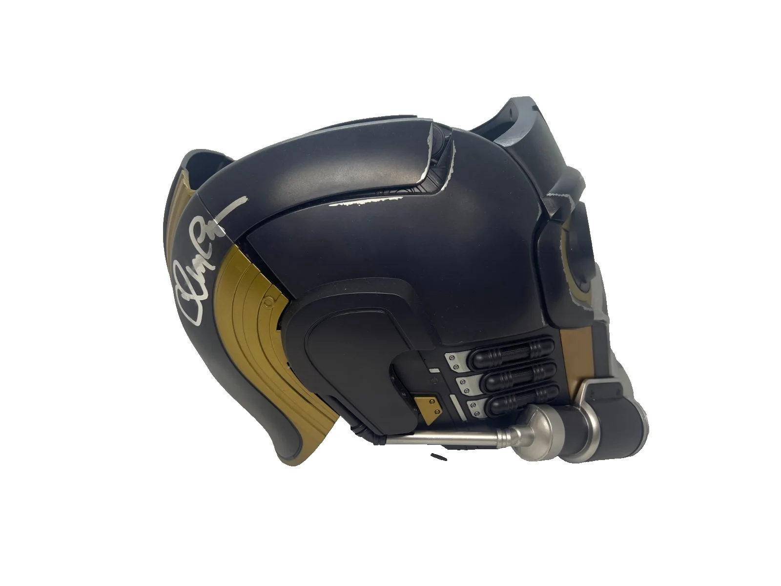 Chris Pratt — Chris Pratt Signed Avengers Guardians Star Lord Marvel Black Helmet SWAU, изображение 2