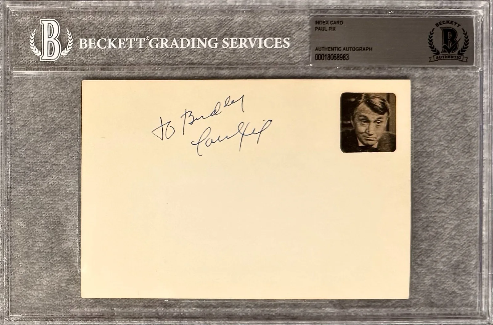 Paul Fix — PAUL FIX Signed Autograph 4x6 INDEX CARD GIANT STAR TREK THE RIFLEMAN BECKETT, изображение 3