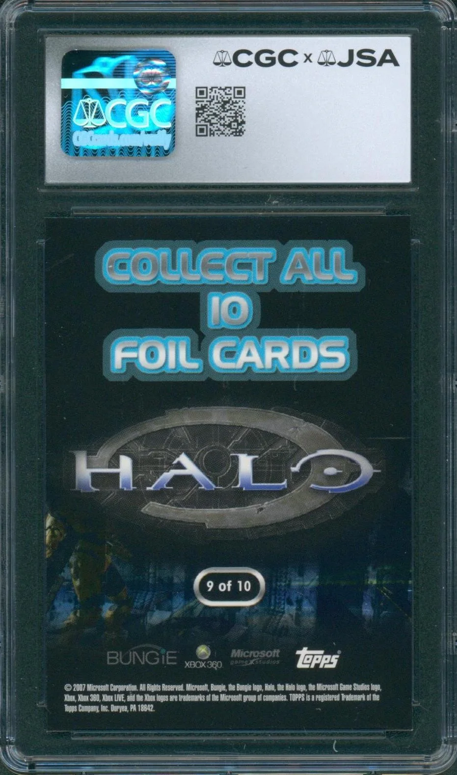 Steve Downes — Steve Downes Signed Card Halo Master Chief Foil 2007 Gem Mint 10 CGC x JSA SLAB, image 2