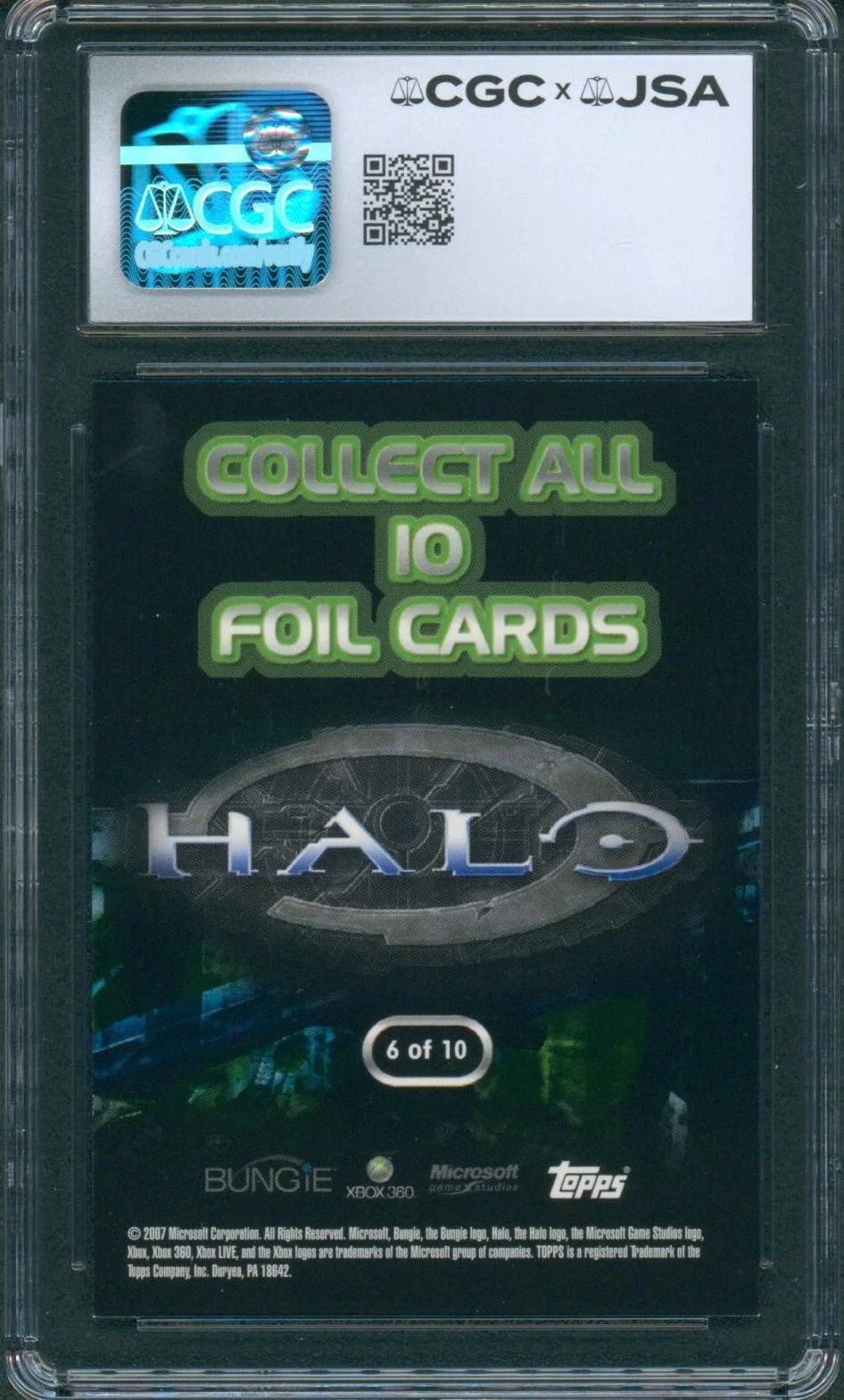 Steve Downes — Steve Downes Signed Card Halo Master Chief Foil Topps 2007 Auto CGC x JSA SLAB, изображение 2