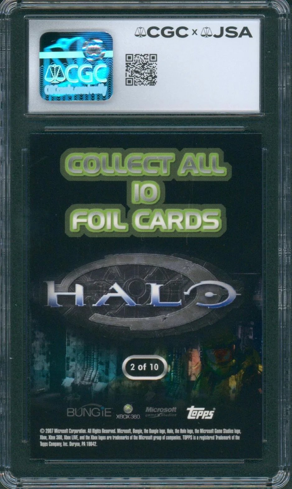 Steve Downes — Steve Downes Signed Card Halo Master Chief Foil 2007 Gem Mint 10 CGC x JSA SLAB, изображение 2