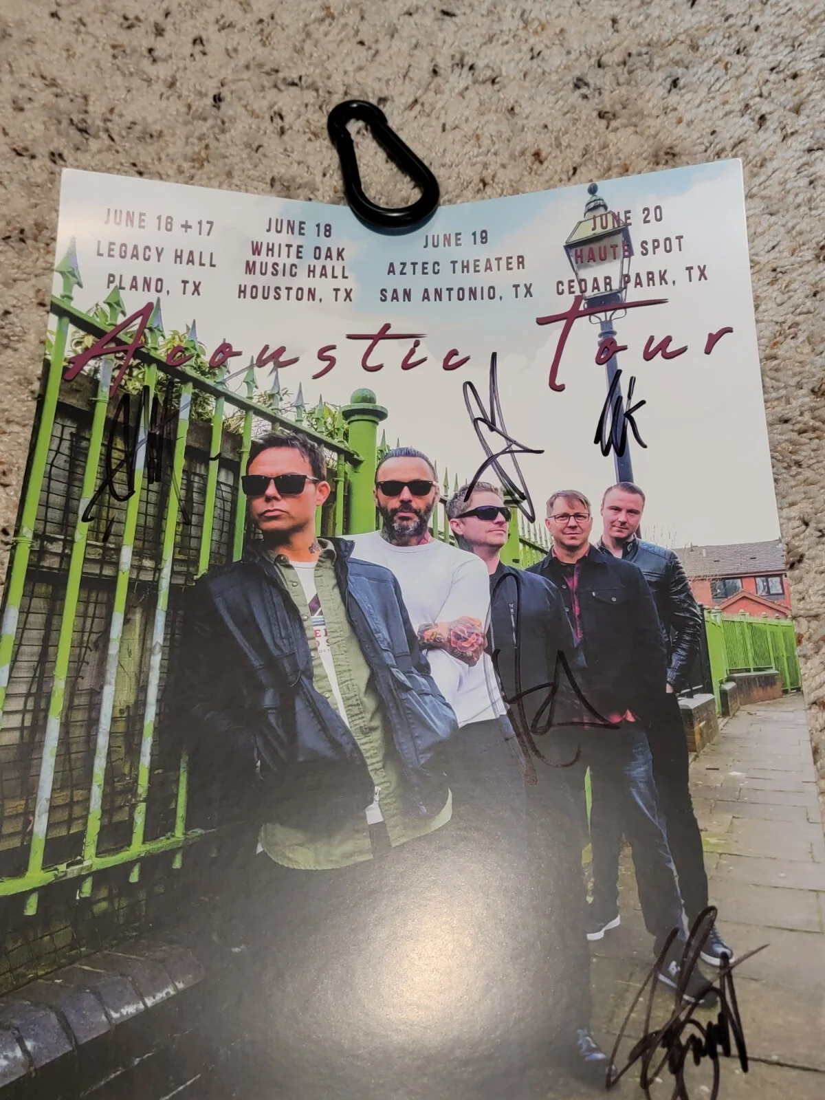 Blue October BAND SIGNED POSTER RARE ACOUSTIC TOUR 2021 JUSTIN FURSTENFELD, изображение 2
