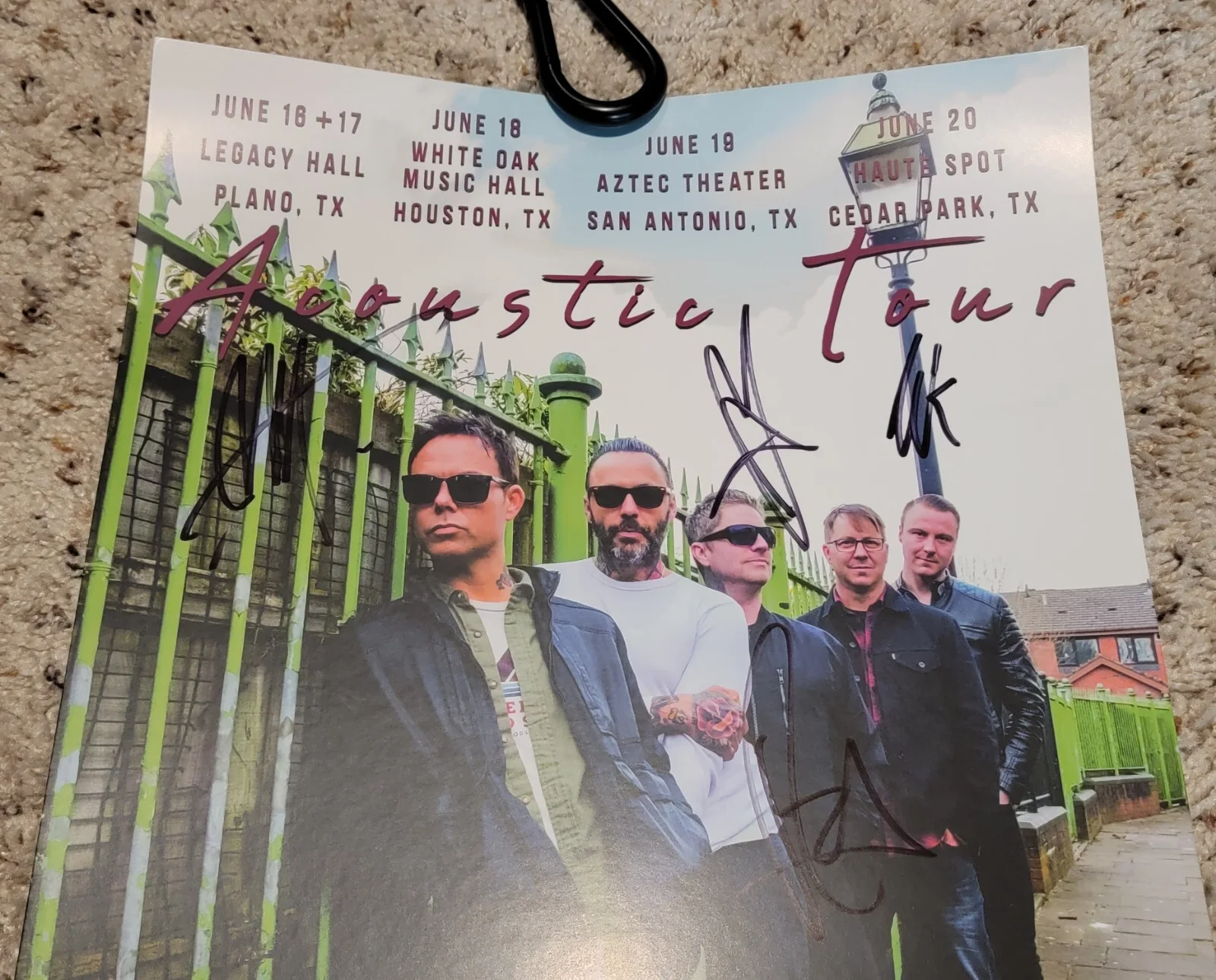 Blue October BAND SIGNED POSTER RARE ACOUSTIC TOUR 2021 JUSTIN FURSTENFELD, изображение 3