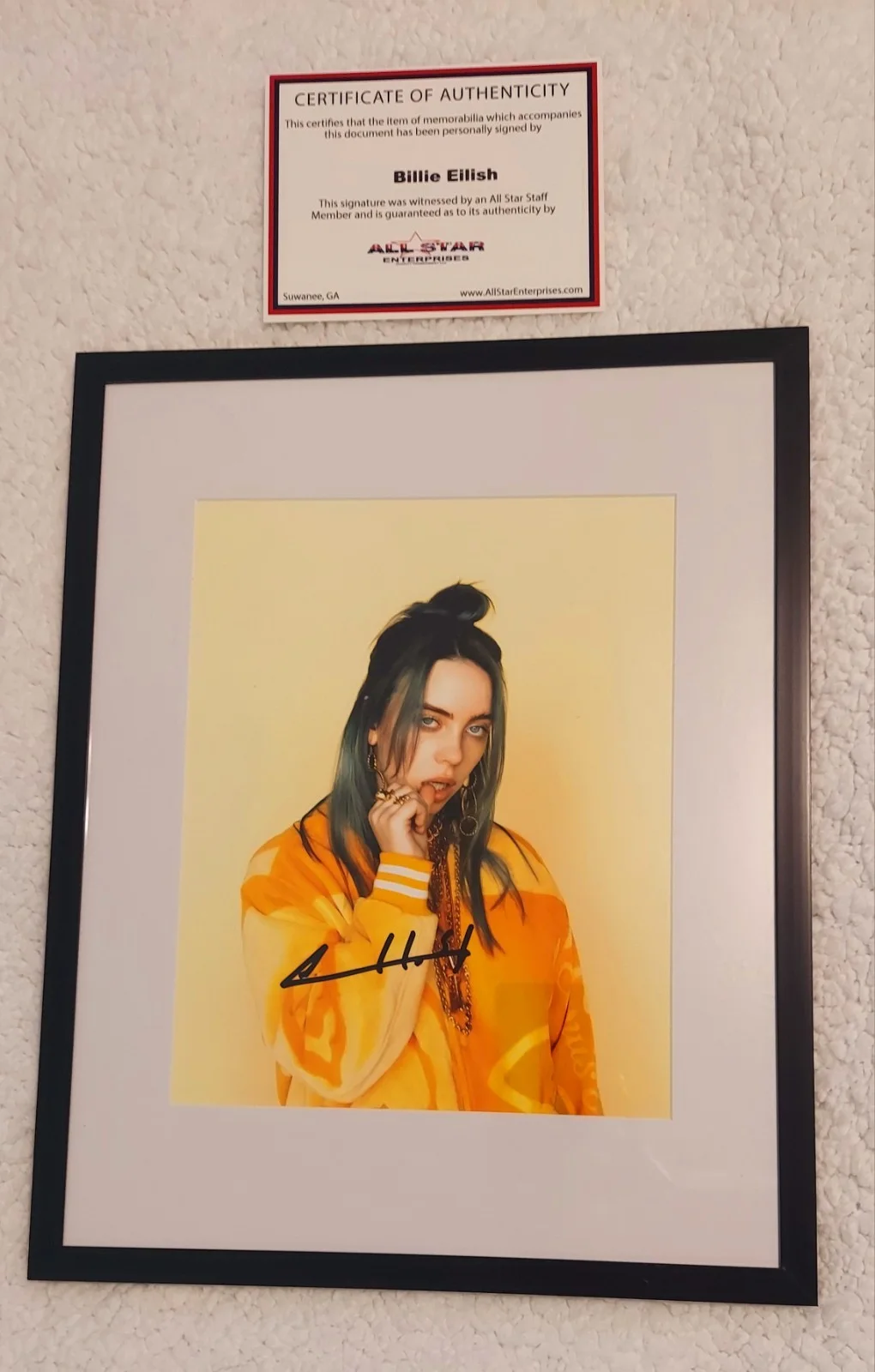 Billie Eilish Signed 8x10 Photo Framed In 11x14 With COA, image 3