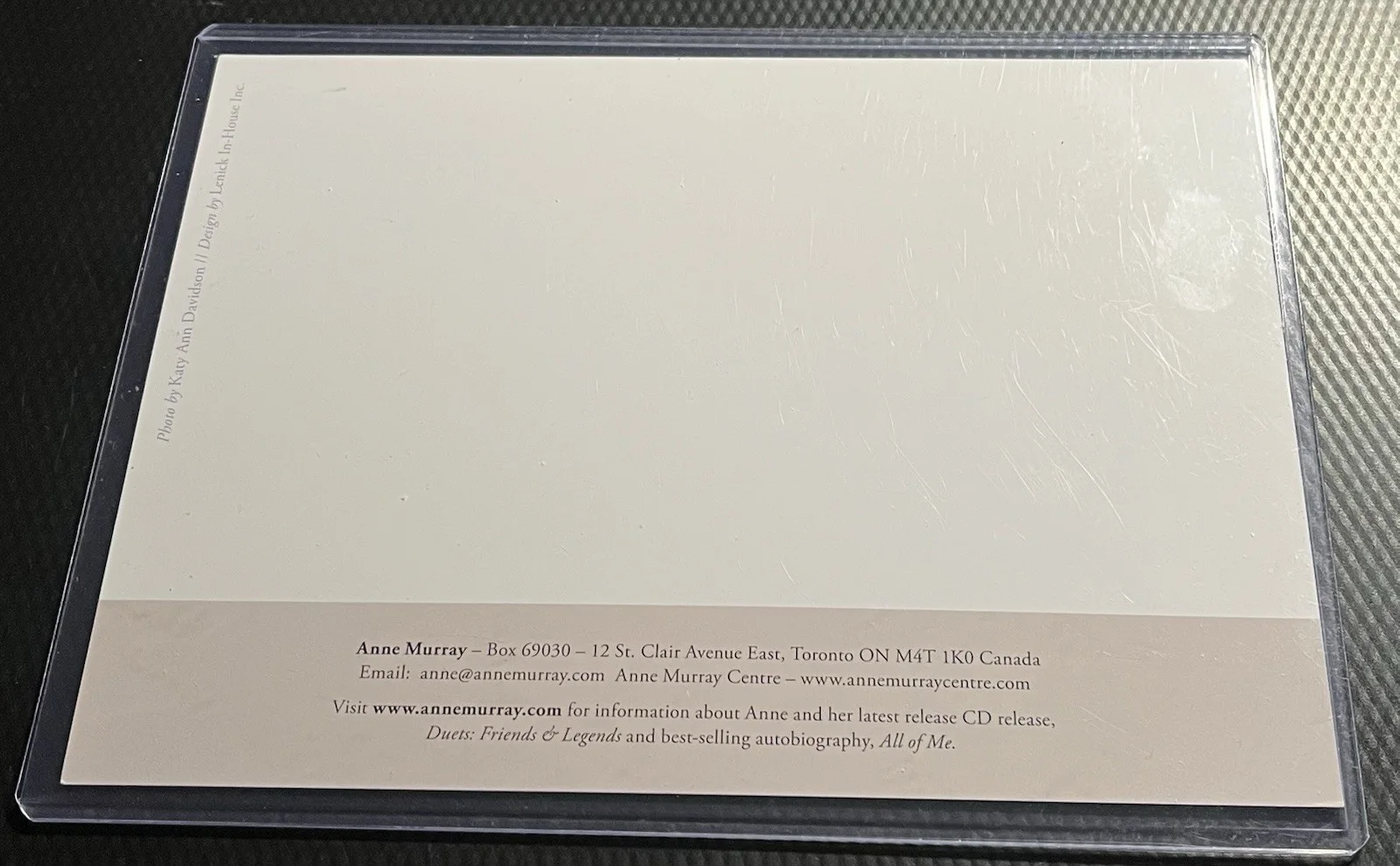 Anne Murray Friends & Legends Signed 5x7 All of Me Photo w/ COA Top Loader, изображение 4