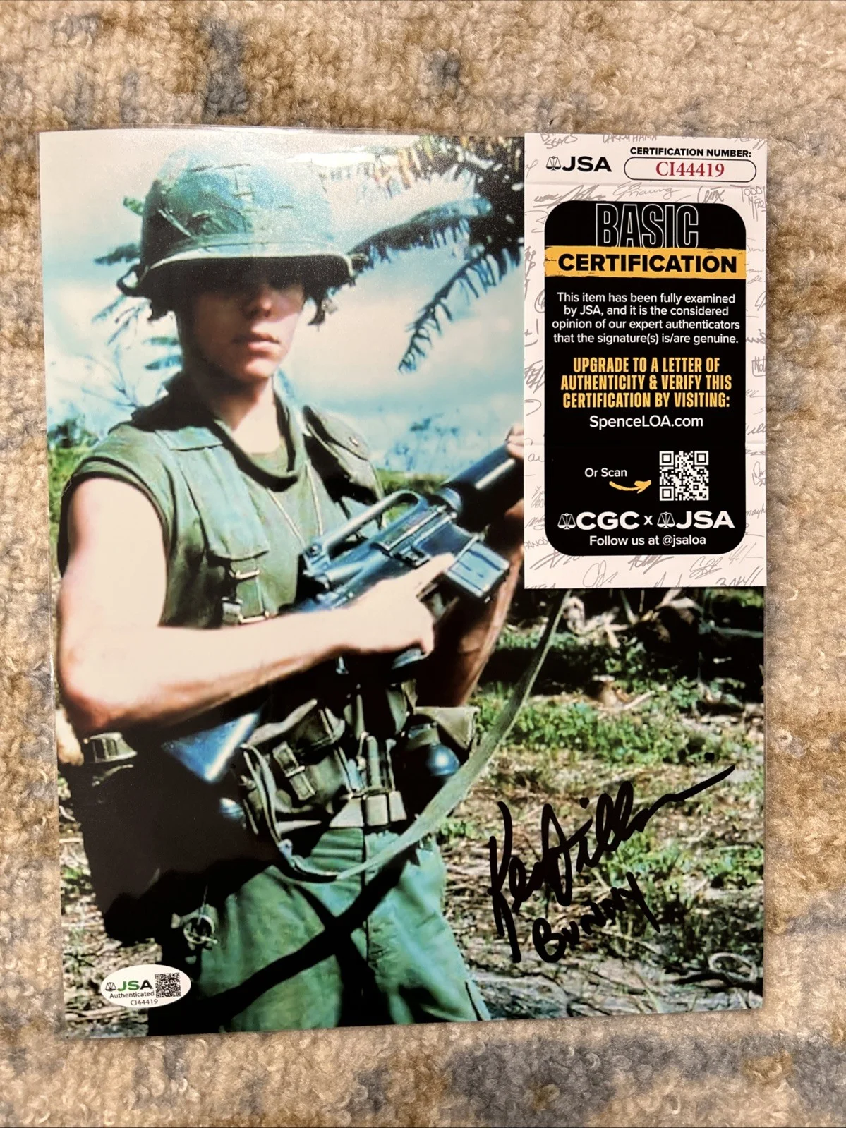 Kevin Dillon — Kevin Dillon Platoon Signed 8x10 Color Photo JSA Authenticated B2 Bunny, image 2