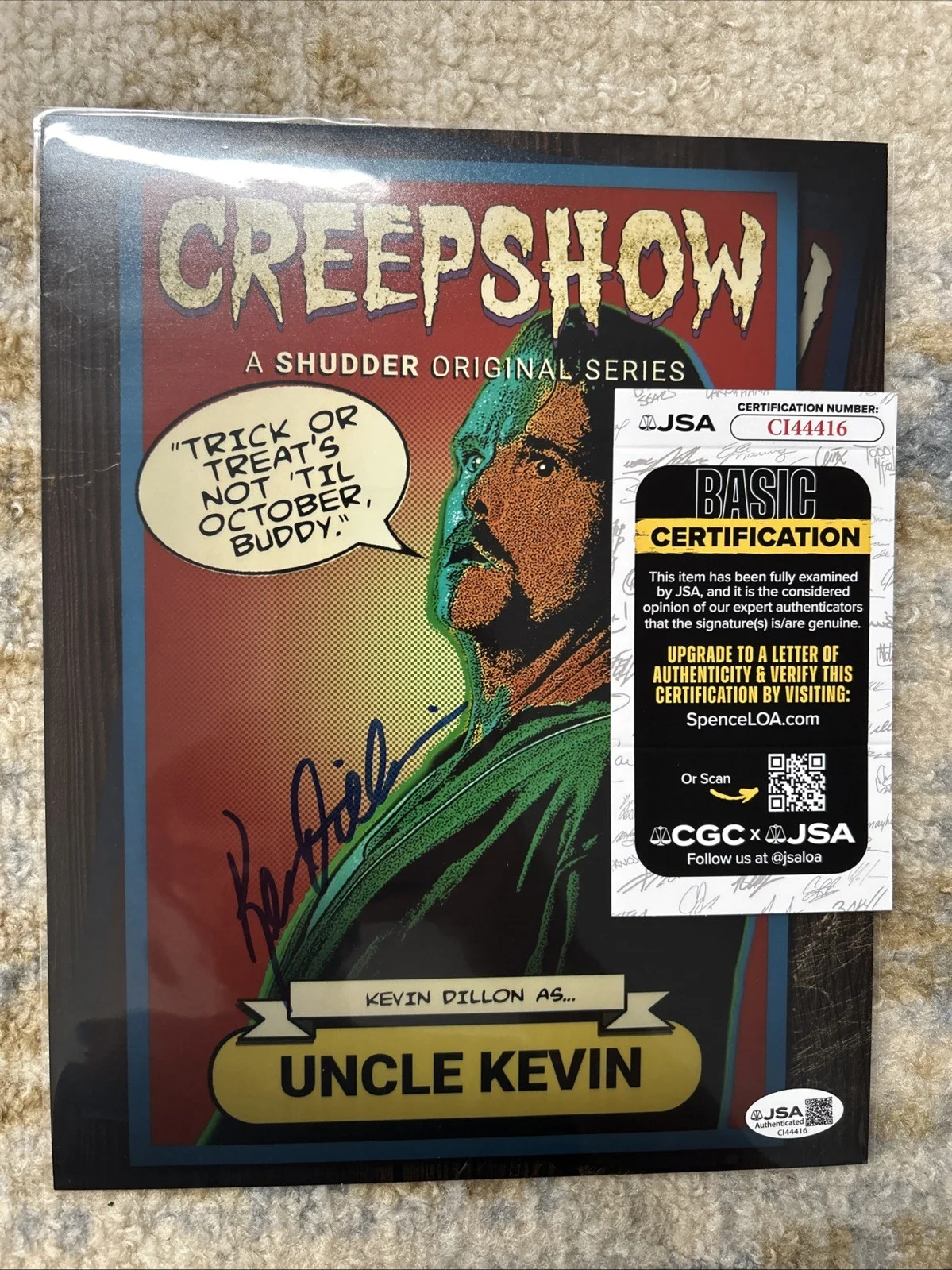 Actor — Kevin Dillon Signed Autographed 8x10 Photo Creepshow Horror JSA Authenticated, image 2
