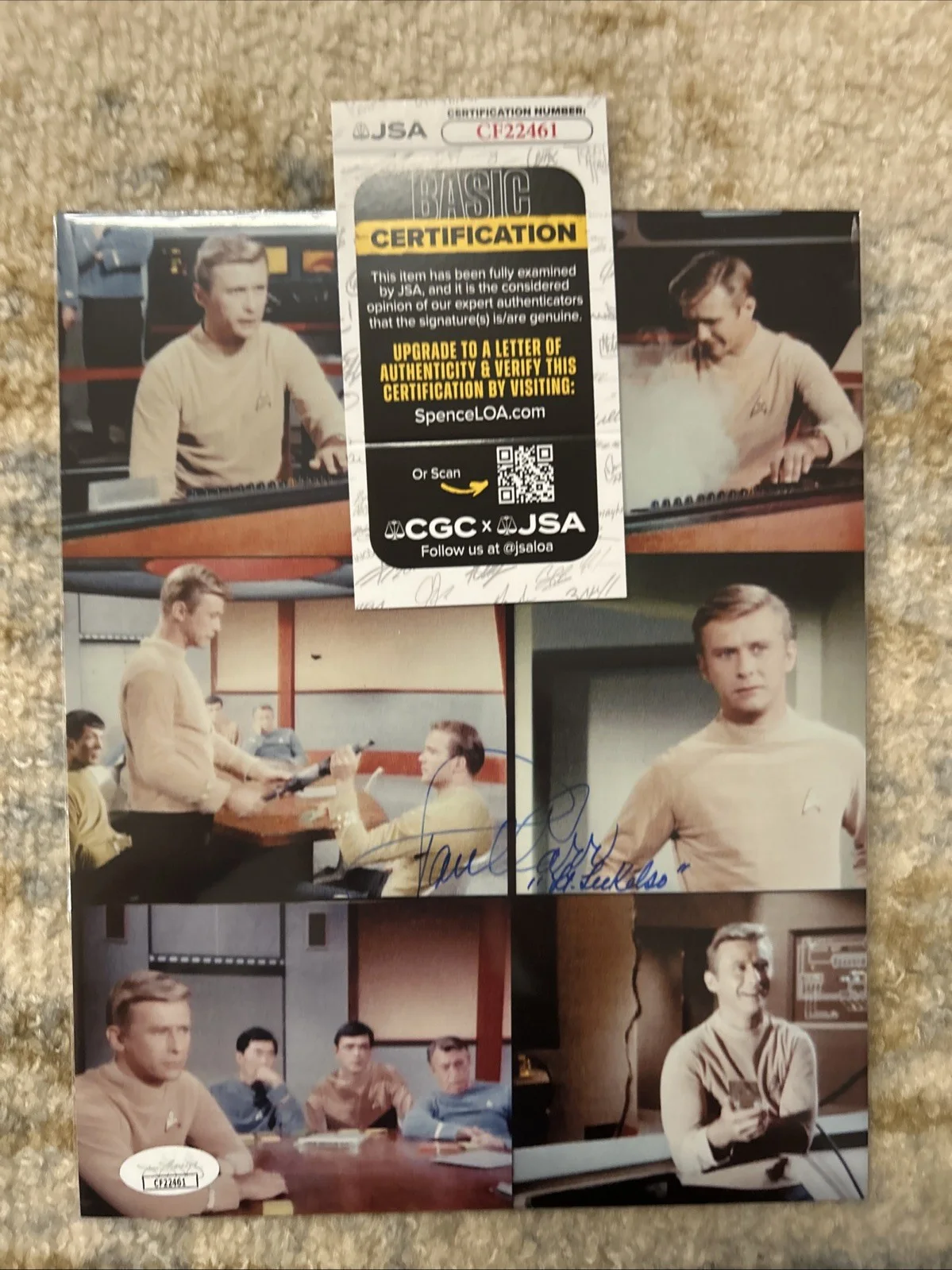 Paul Carr — Paul Carr StarTrek LT Lee Kelso Signed 8x10 Color Photo JSA Authenticated, изображение 2