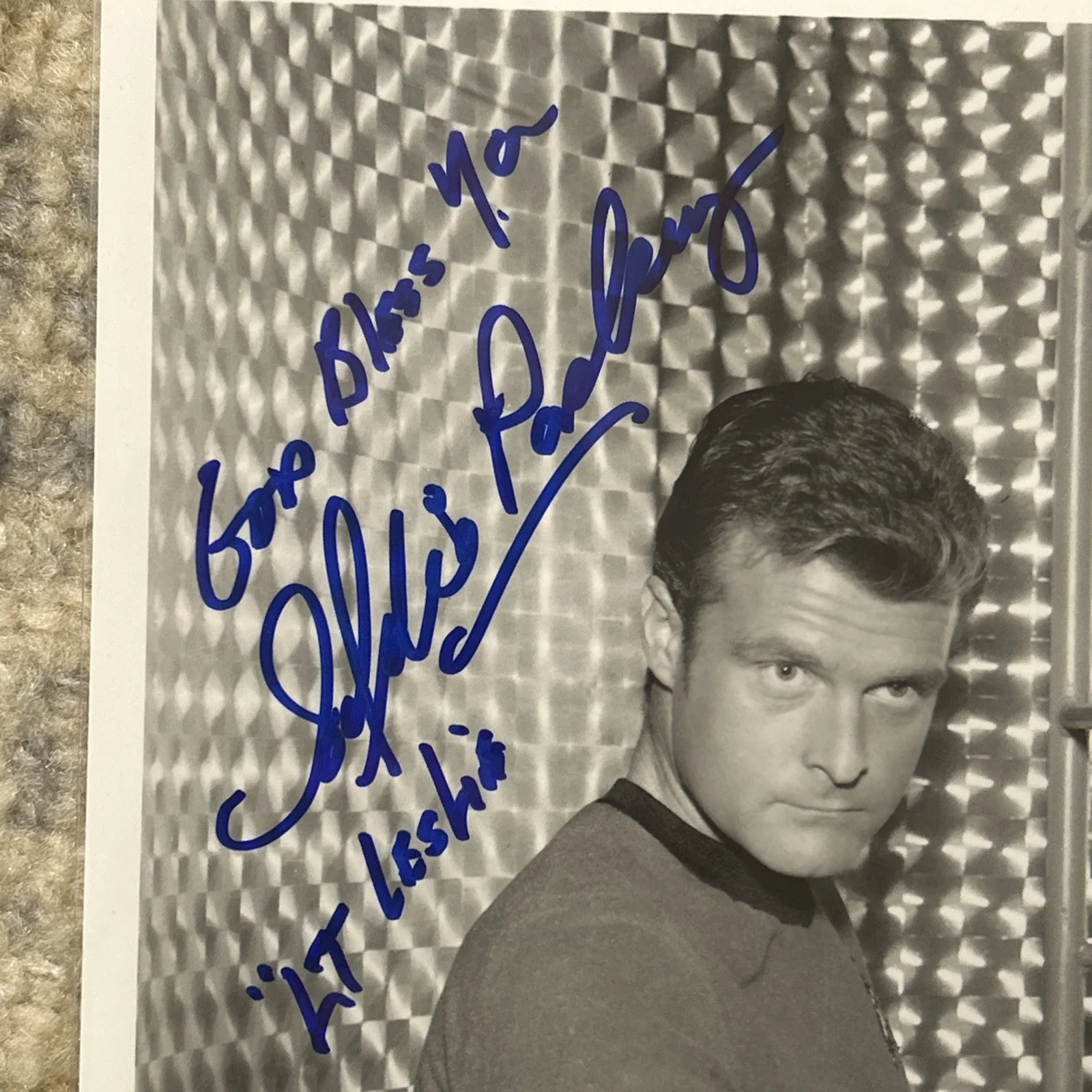 Eddie Paskey — Eddie Paskey Signed StarTrek LT Leslie STOS B&W Photo JSA Authenticated, image 5