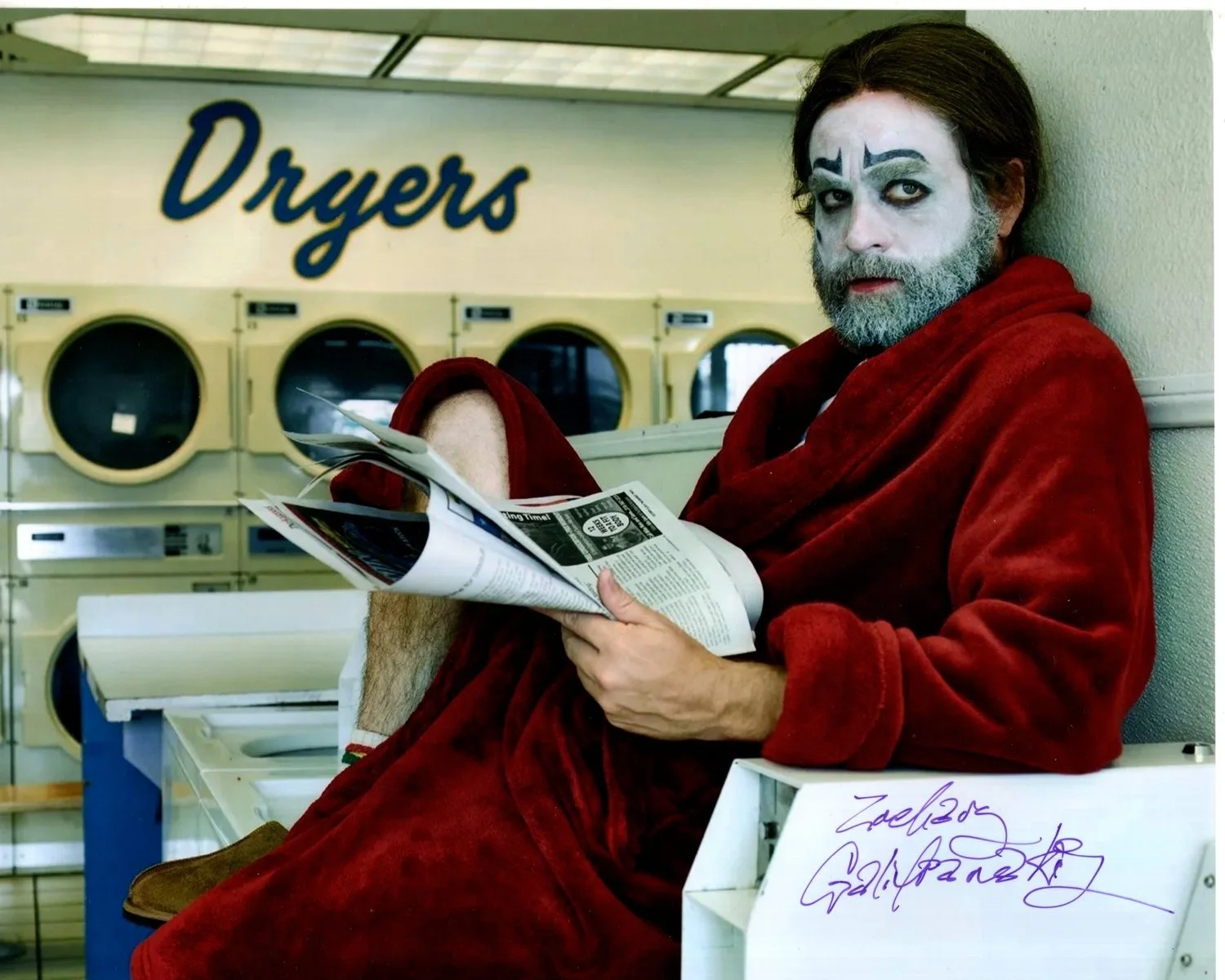 Zach Galifianakis — ZACH GALIFIANAKIS Signed 8x10 CHIP BASKETS Photo w/ Hologram COA FULL SIGNATURE