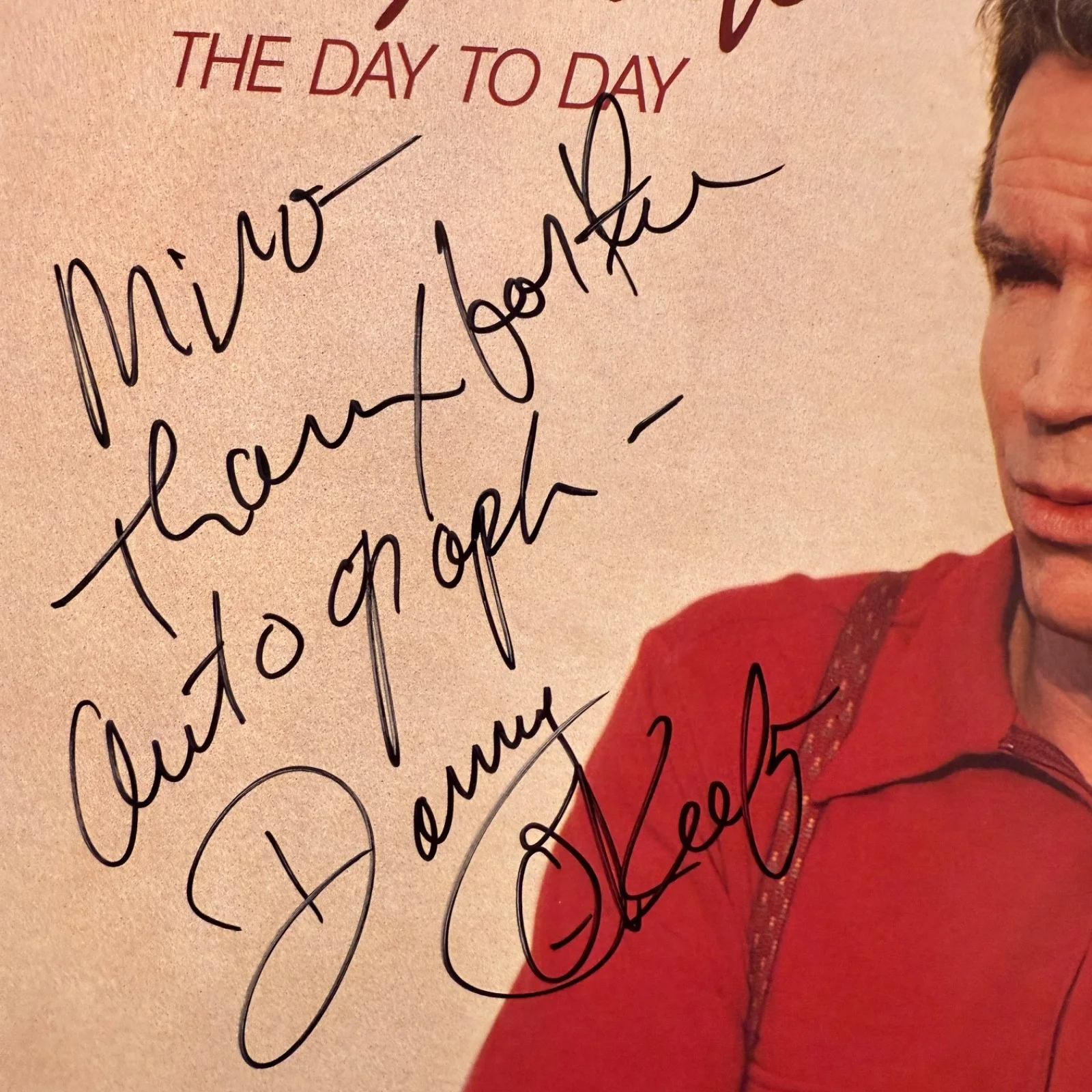DANNY O'KEEFE - AUTOGRAPHED TO MIRO "Day To Day" USA vinyl album LP 5384 NM, изображение 2