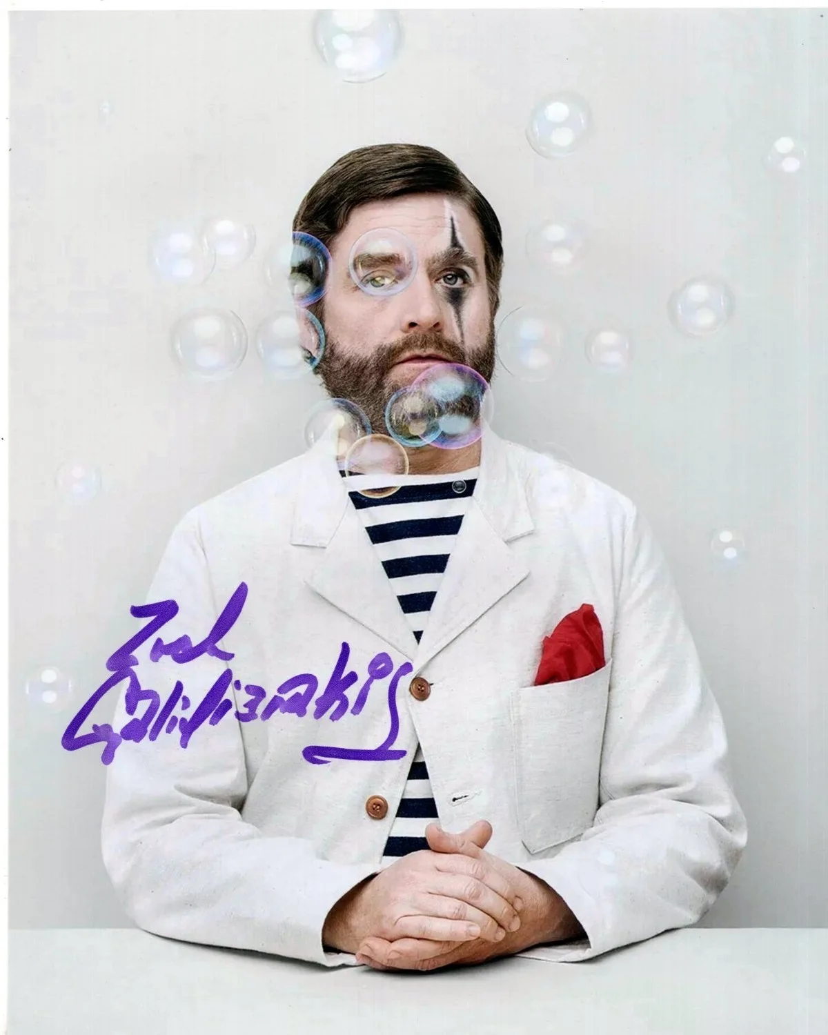Zach Galifianakis — ZACH GALIFIANAKIS Signed 8x10 CHIP BASKETS Photo w/ Hologram COA