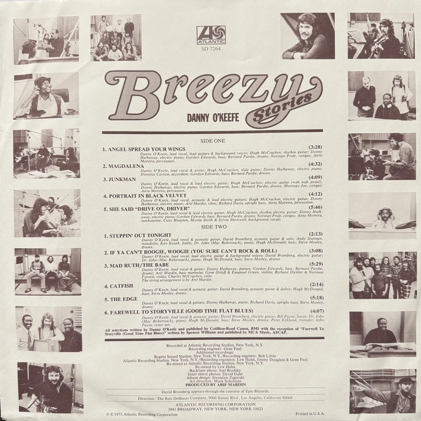 DANNY O'KEEFE - AUTOGRAPHED "Breezy Stories" USA vinyl album SD 7264 Atlantic, изображение 5