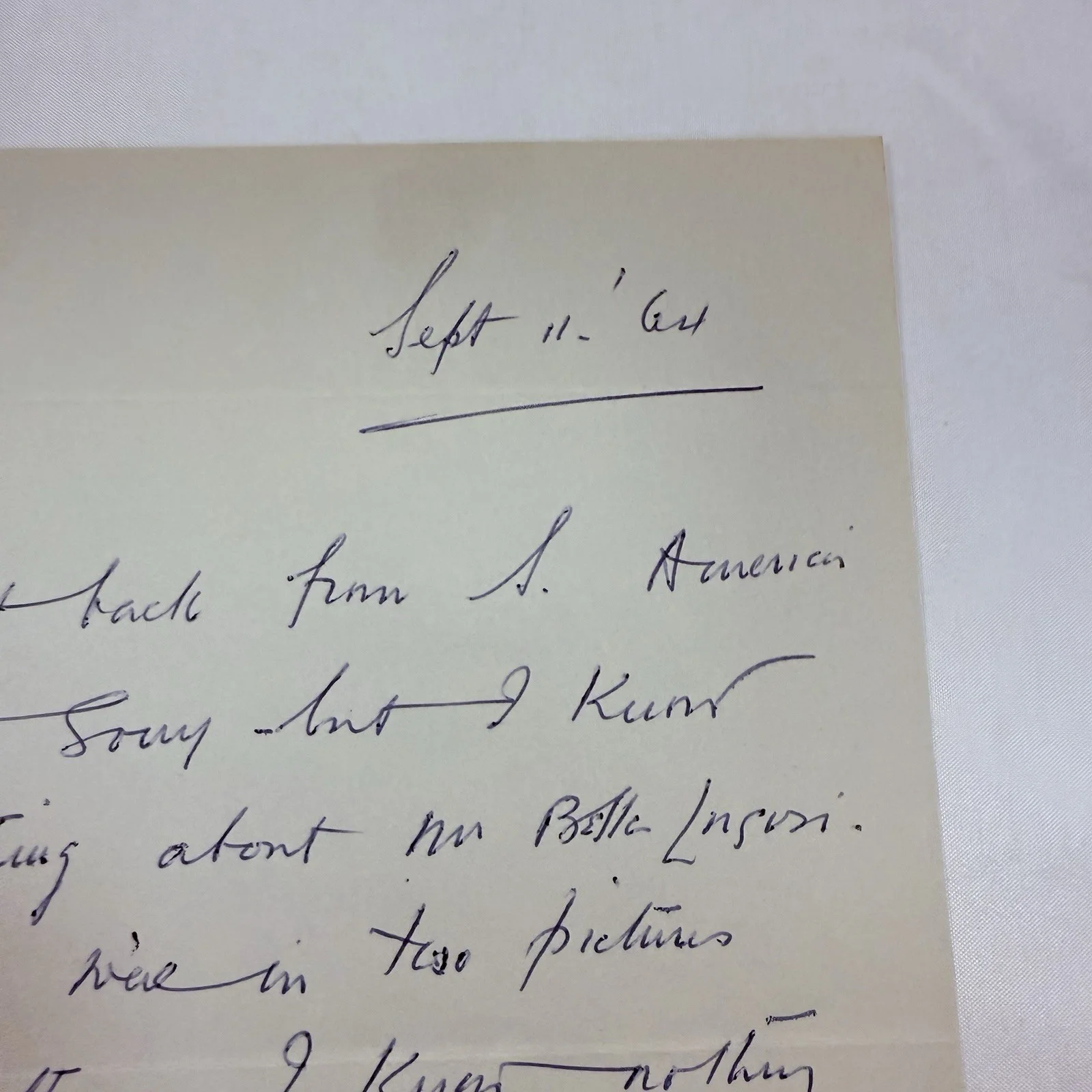 Basil Rathbone — 1964 Basil Rathbone Handwritten Signed Letter To Bela Lugosi Fan Club, изображение 2