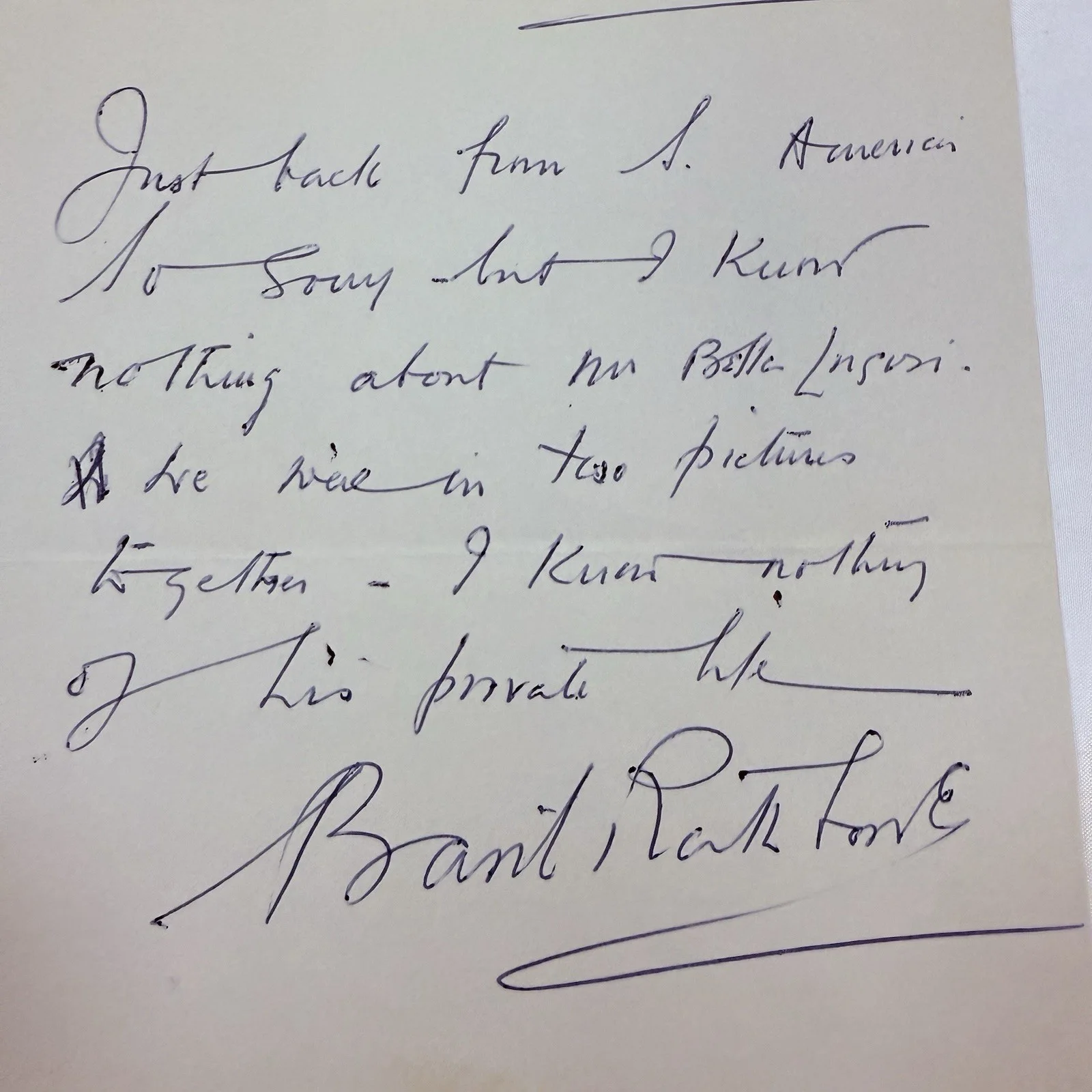 Basil Rathbone — 1964 Basil Rathbone Handwritten Signed Letter To Bela Lugosi Fan Club, изображение 4