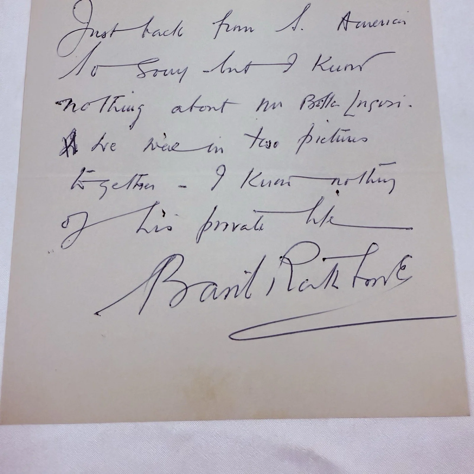 Basil Rathbone — 1964 Basil Rathbone Handwritten Signed Letter To Bela Lugosi Fan Club, изображение 5