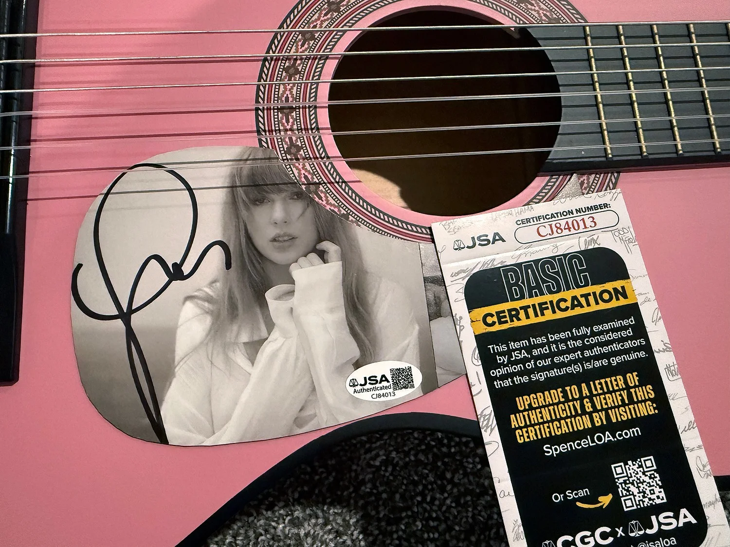 TAYLOR SWIFT Eras Tour Tourtured Poets Autograph SIGNED Acoustic Guitar JSA COA, image 2