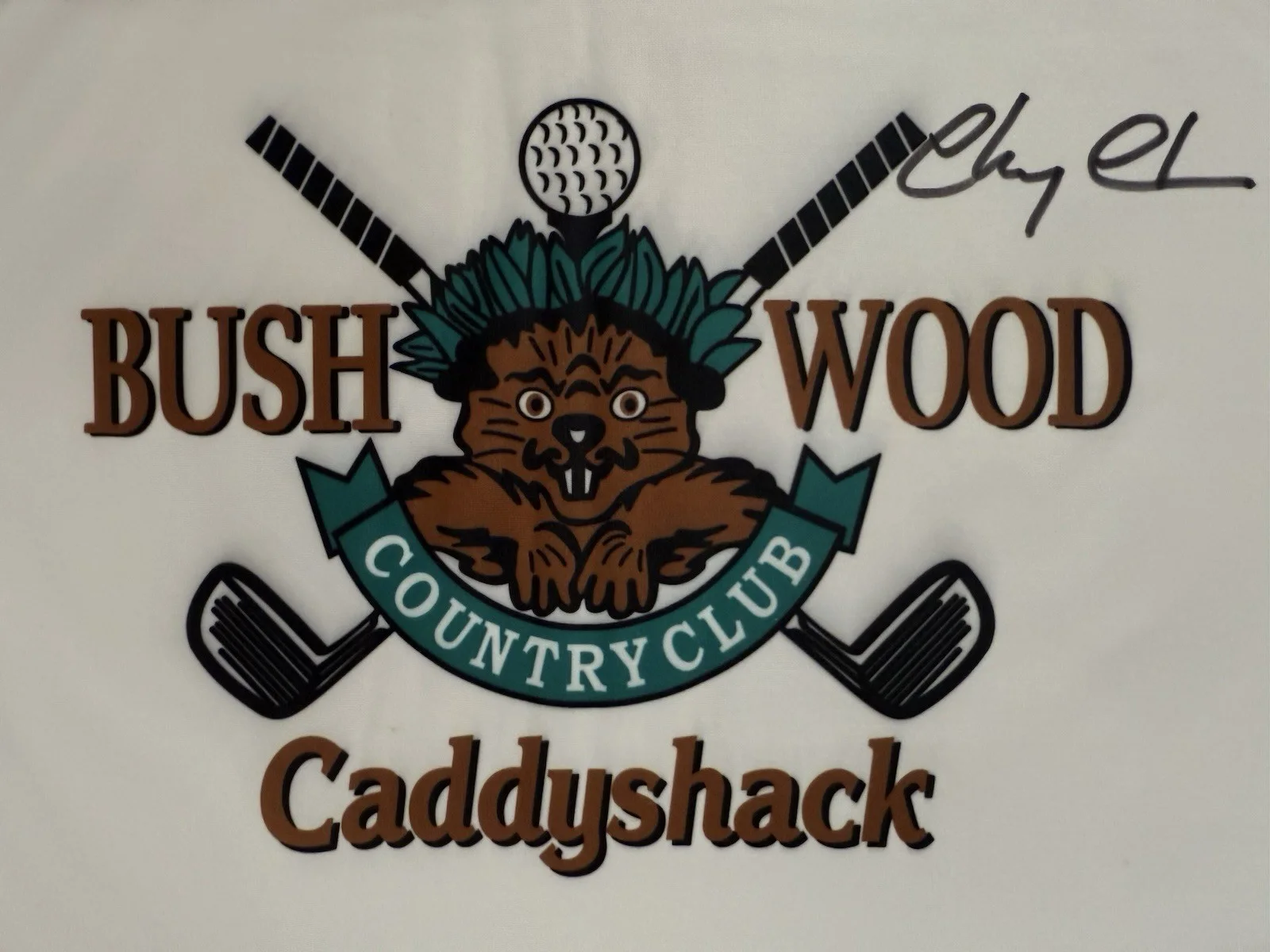 Chevy Chase — Chevy Chase signed “Caddyshack” golf pin flag. Beckett certified, image 3