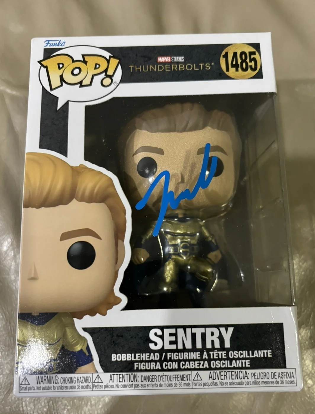 Lewis Pullman — The Sentry Funko Pop Signed By Lewis Pullman With Exact Proof Bob Thunderbolts