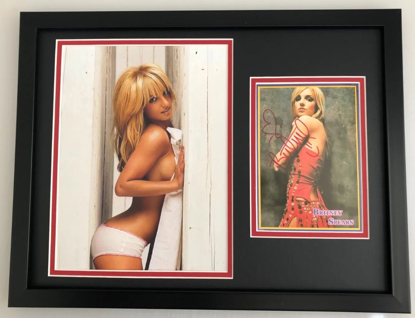 BRITNEY SPEARS SIGNED 12X16 DOUBLE MATTED FRAMED PHOTO DISPLAY JSA COA, image 2