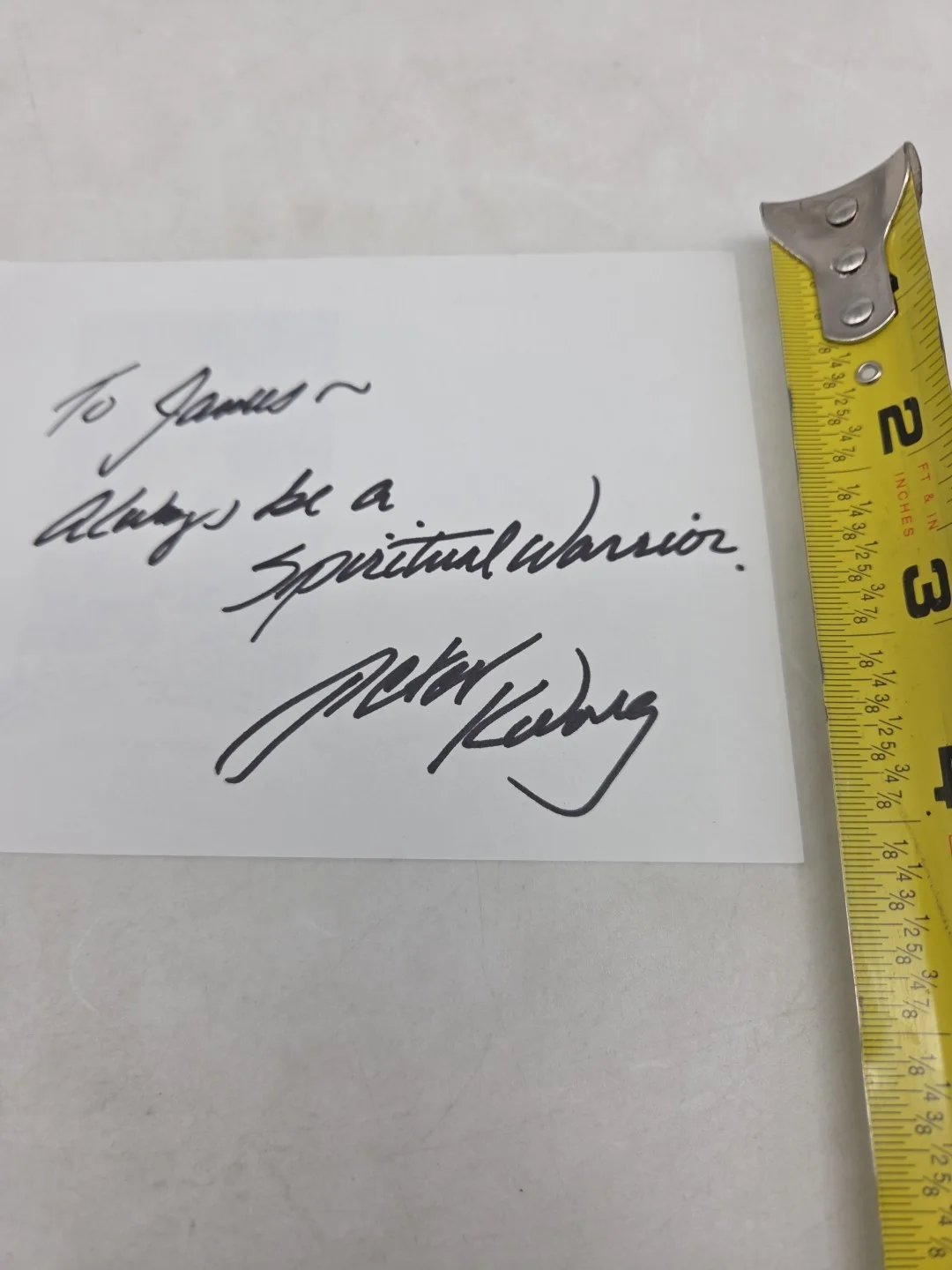 PETER KWONG SIGNED / AUTOGRAPHED - INSCRIBED TO FAN - 4" x 5.5", image 2