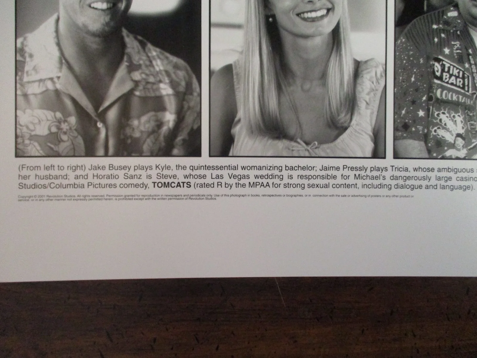 Horatio Sanz/Jaime Pressly/Jake Busey(TOMCATS)2001 10x 8 Black/White Press Photo, image 3