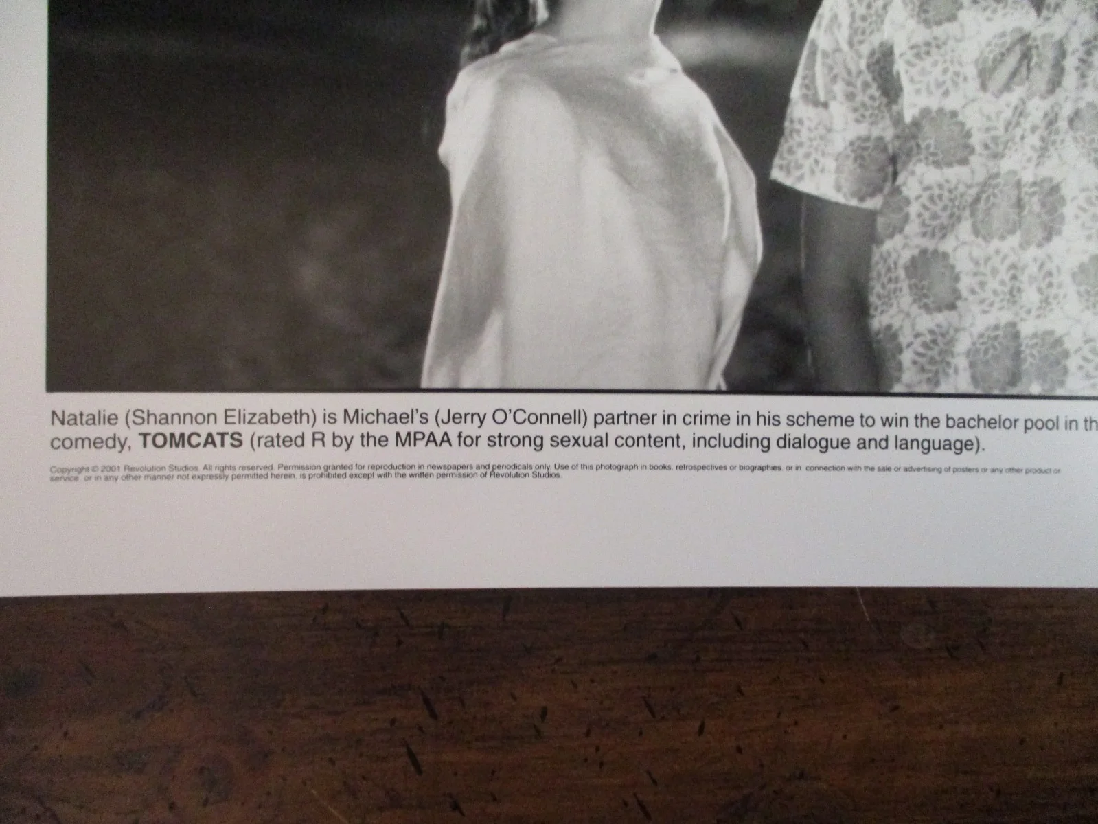 Jerry O'Connell/Shannon Elizabeth("TOMCATS")2001 10 x 8 Black/White Press Photo, изображение 3