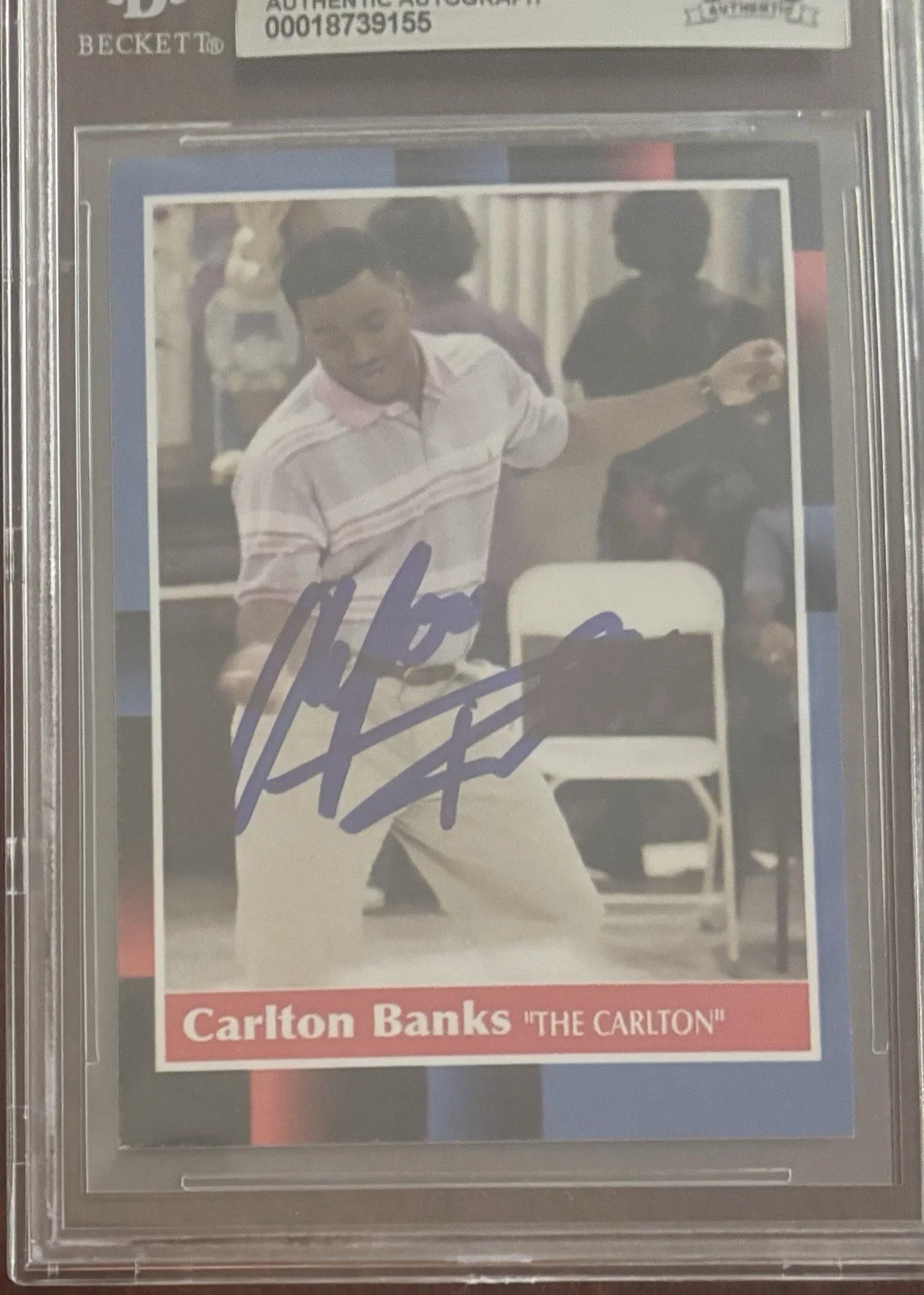 Alfonso Ribeiro — Alfonso Ribeiro “Carlton Banks” Fresh Prince Signed Custom Card BECKETT Auto, image 2