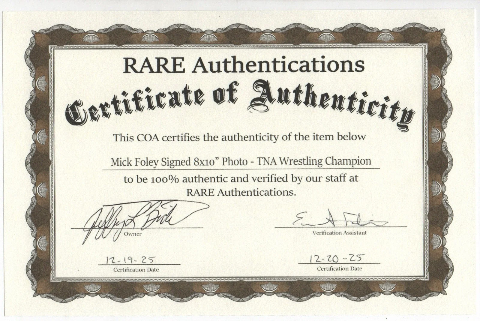 Mick Foley — Mick Foley TNA Wrestling CHAMPION 8x10” Signed FRAMED FULL COLOR Photo W/COA, изображение 2