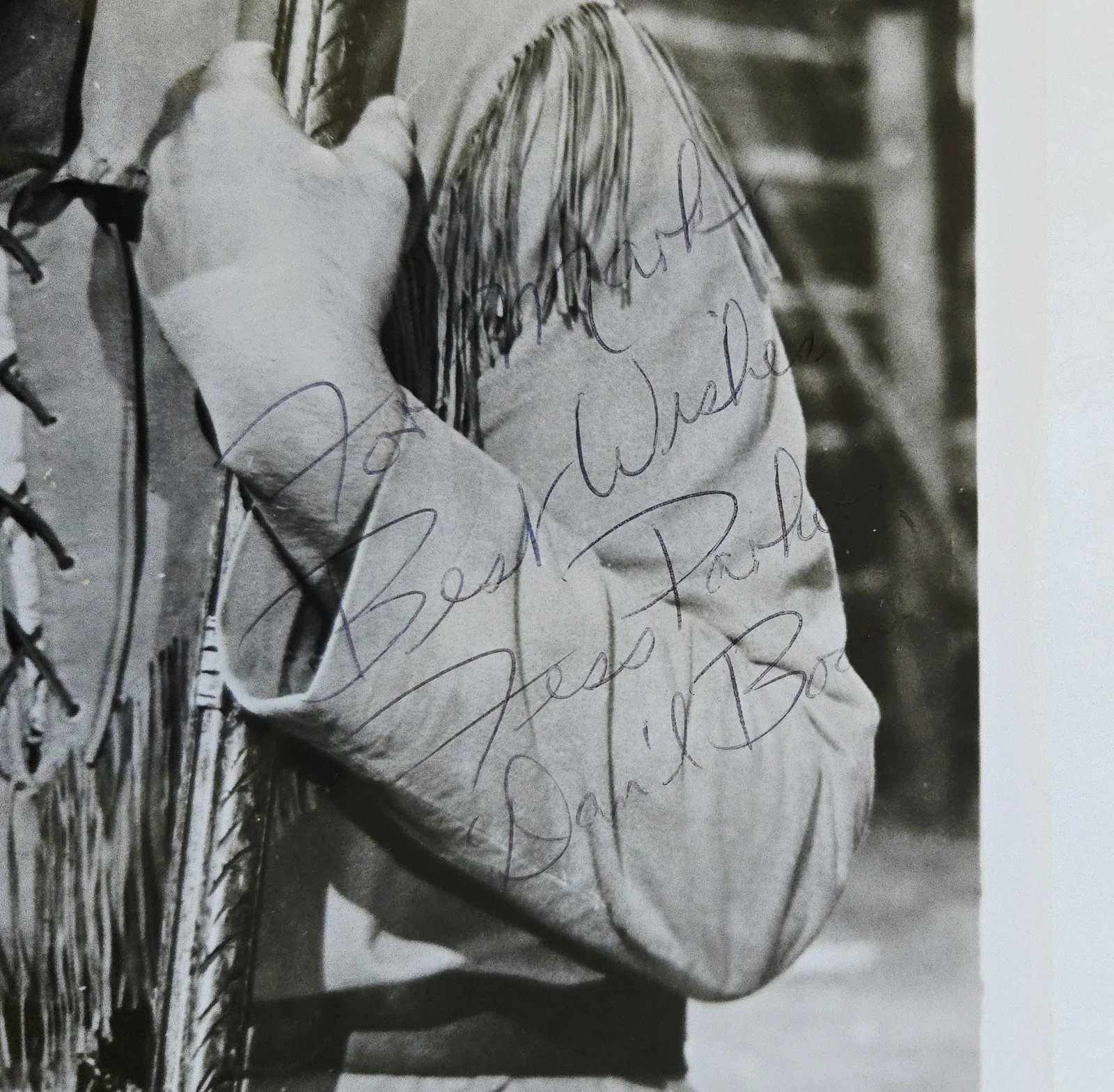FESS PARKER — VINTAGE SIGNED FESS PARKER #4 DANIEL BOONE PHOTO NBC TV SERIES AUTOGRAPH, изображение 2