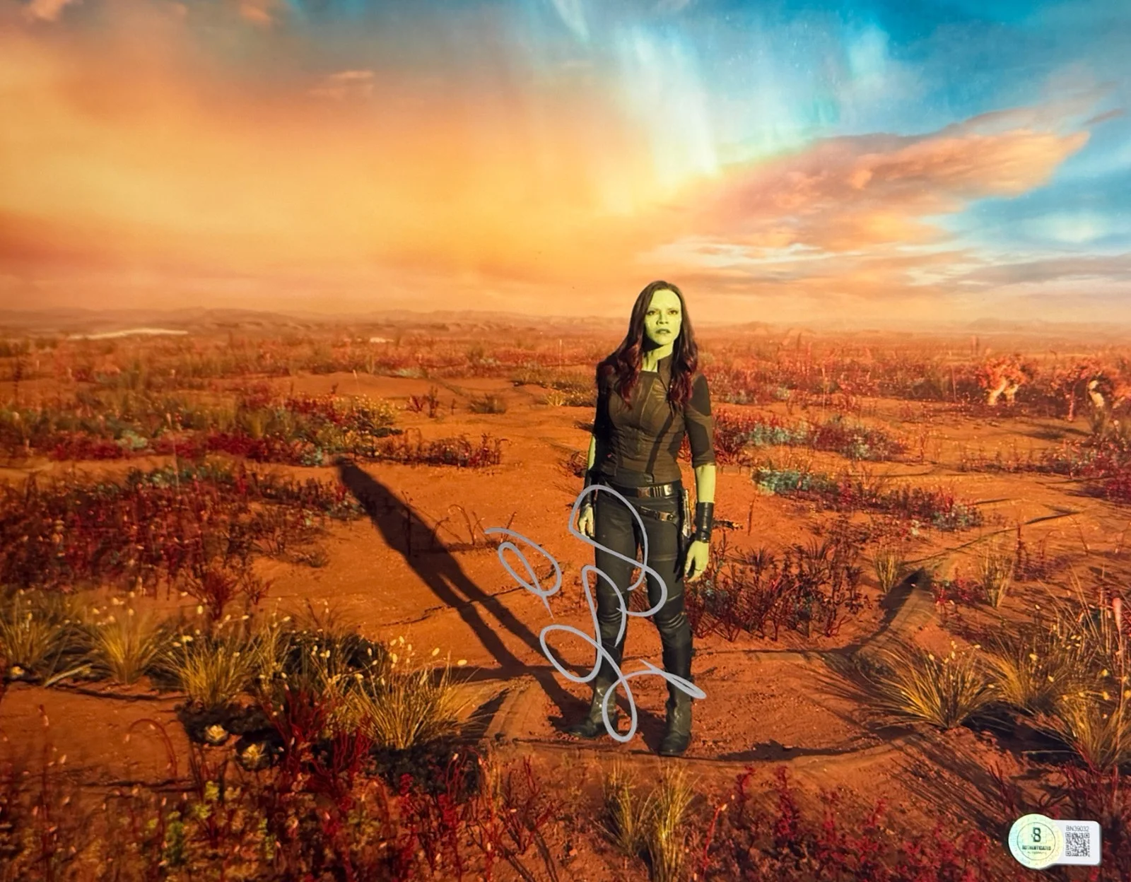 Zoe Saldana — Zoe Saldana Signed 11x14 Photo Guardians of the Galaxy Marvel Autograph Beckett