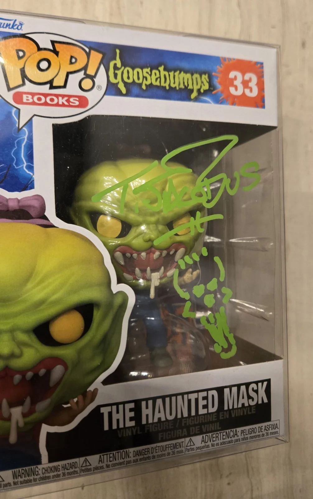 Tim Jacobus — Tim Jacobus Signed Goosebumps "Haunted Mask" Funko Pop #33~ JSA Witnessed!, image 2