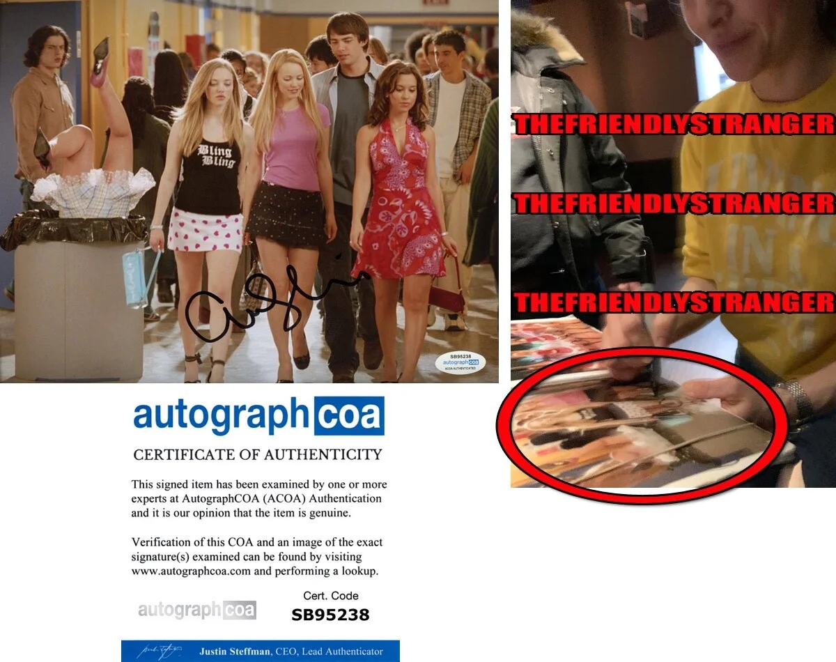 AMANDA SEYFRIED — Amanda Seyfried signed "MEAN GIRLS" 8x10 Photo m EXACT PROOF Plastics Karen ACOA