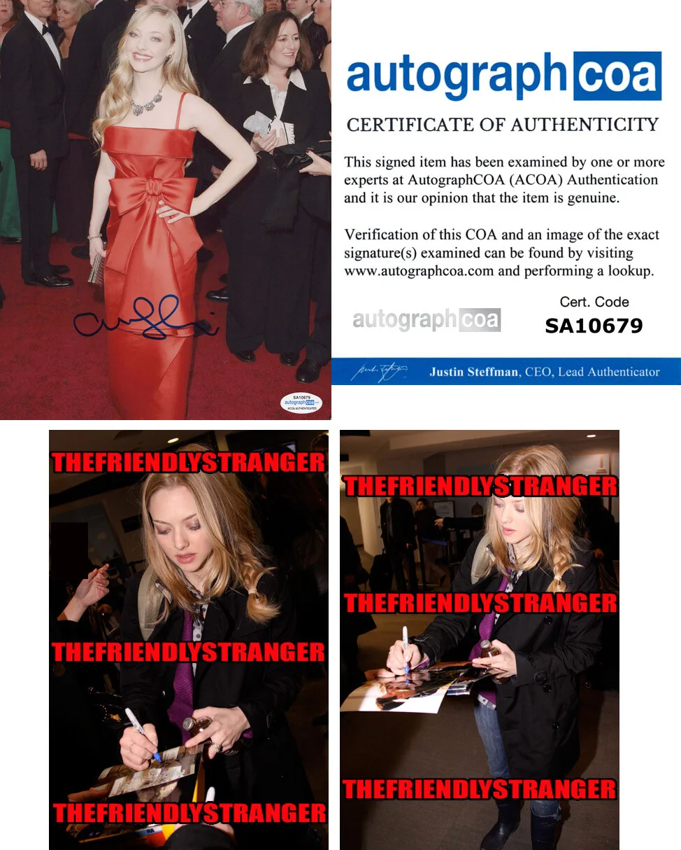 AMANDA SEYFRIED — Amanda Seyfried signed Autographed 8x10 Photo a PROOF GORGEOUS Means Girls ACOA
