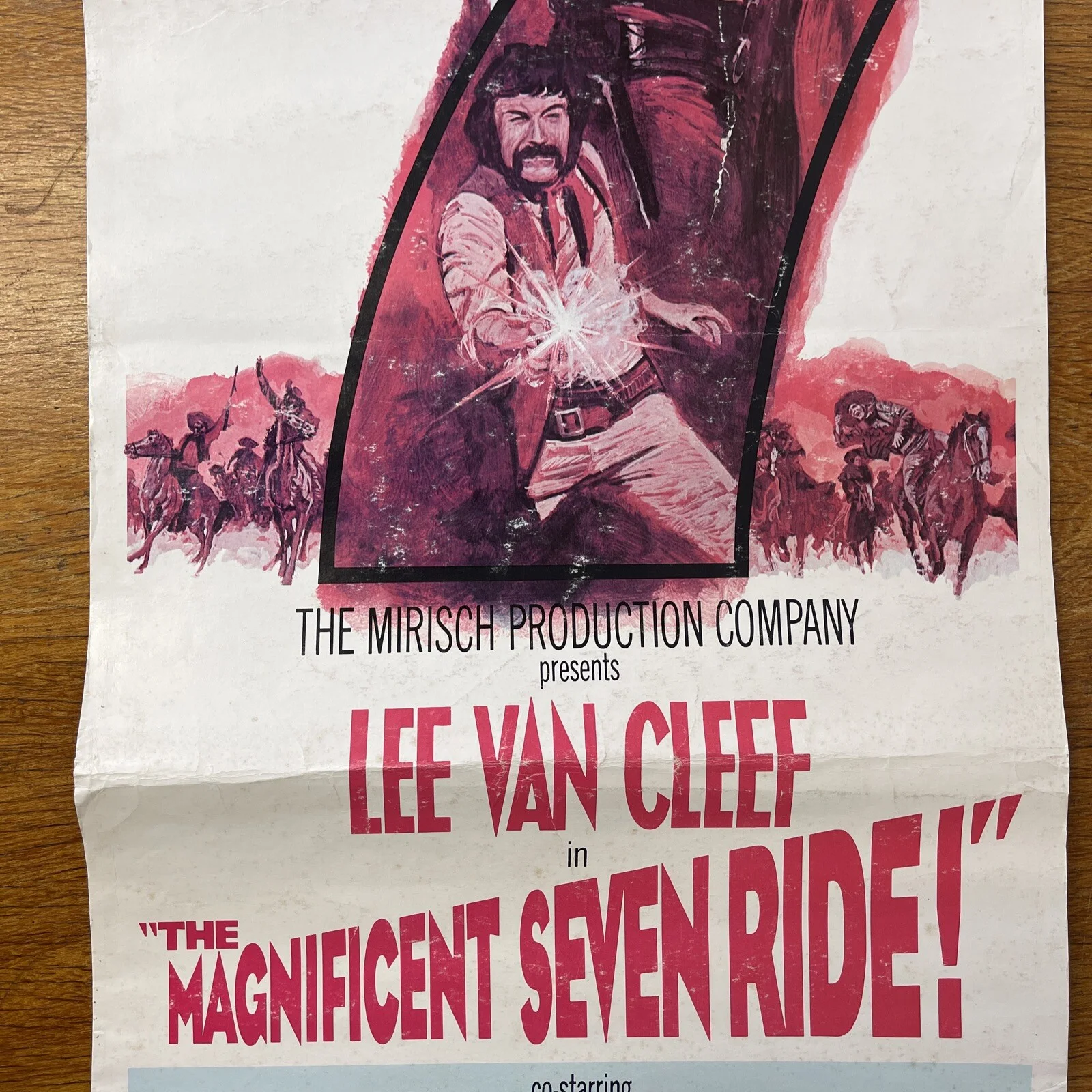 The Magnificent Seven Original 1972 Movie Poster 3ft Cinema Ad Lee Van Cleef, изображение 3