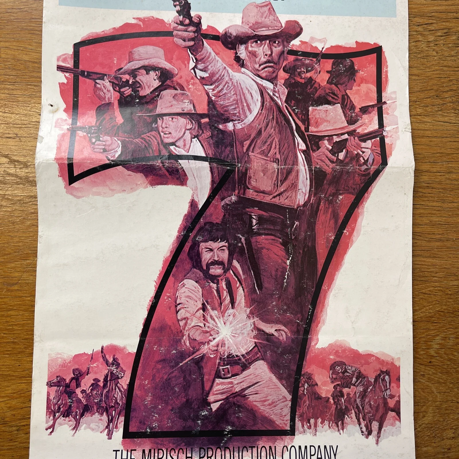 The Magnificent Seven Original 1972 Movie Poster 3ft Cinema Ad Lee Van Cleef, изображение 4