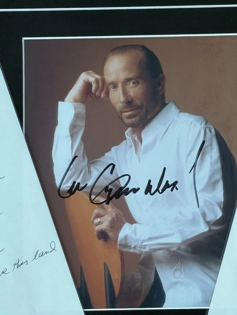Lee Greenwood Hand Signed 8x10 Photo W/ Hand Written Lyric Sheets Framed BAS, image 2