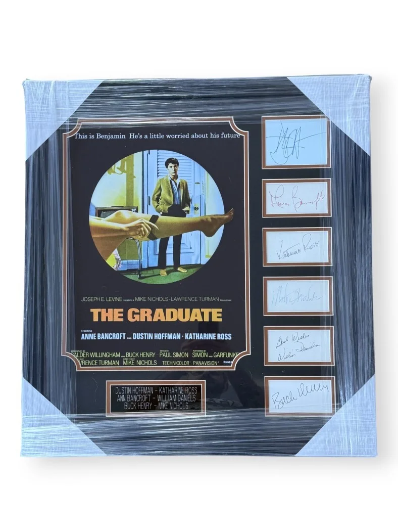 Dustin Hoffman, Katharine Ross, Ann Bancroft — The Graduate Signed Cast Cuts Dustin Hoffman Katharine Ross +4 Framed BAS