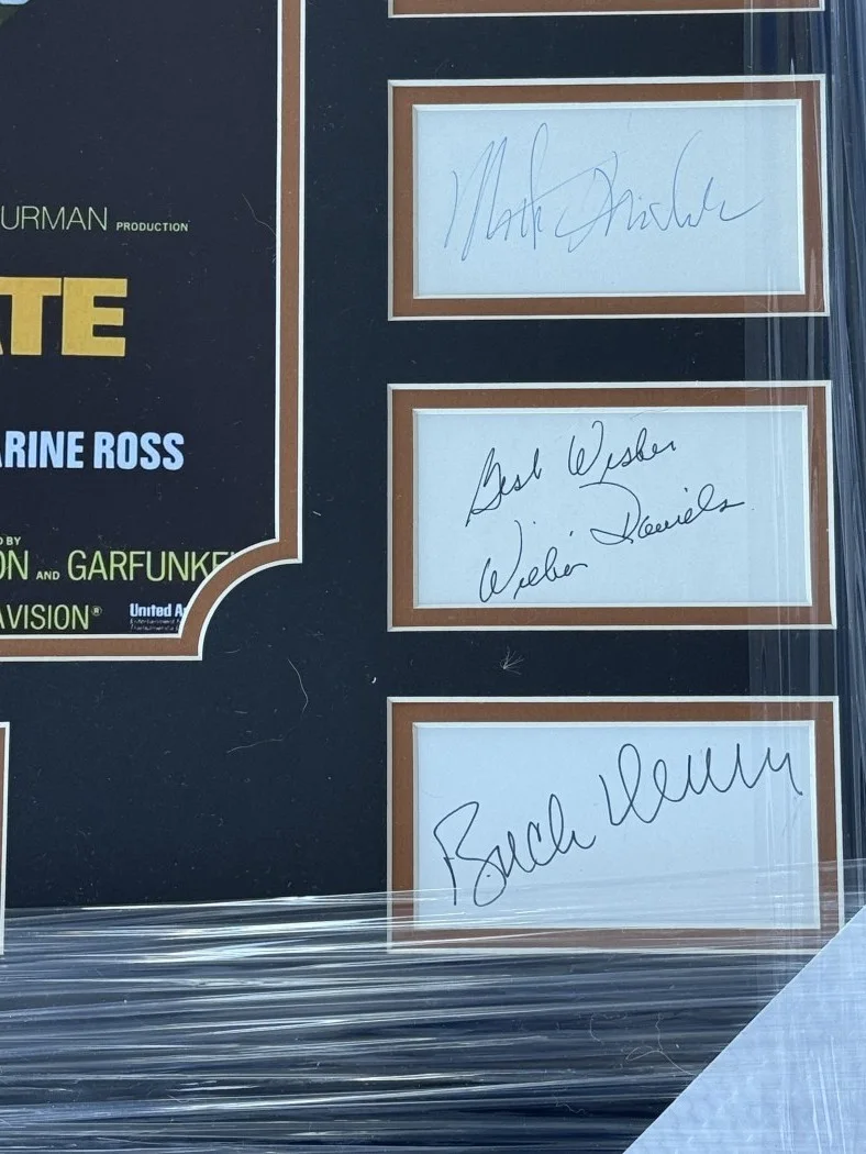 Dustin Hoffman, Katharine Ross, Ann Bancroft — The Graduate Signed Cast Cuts Dustin Hoffman Katharine Ross +4 Framed BAS, image 3