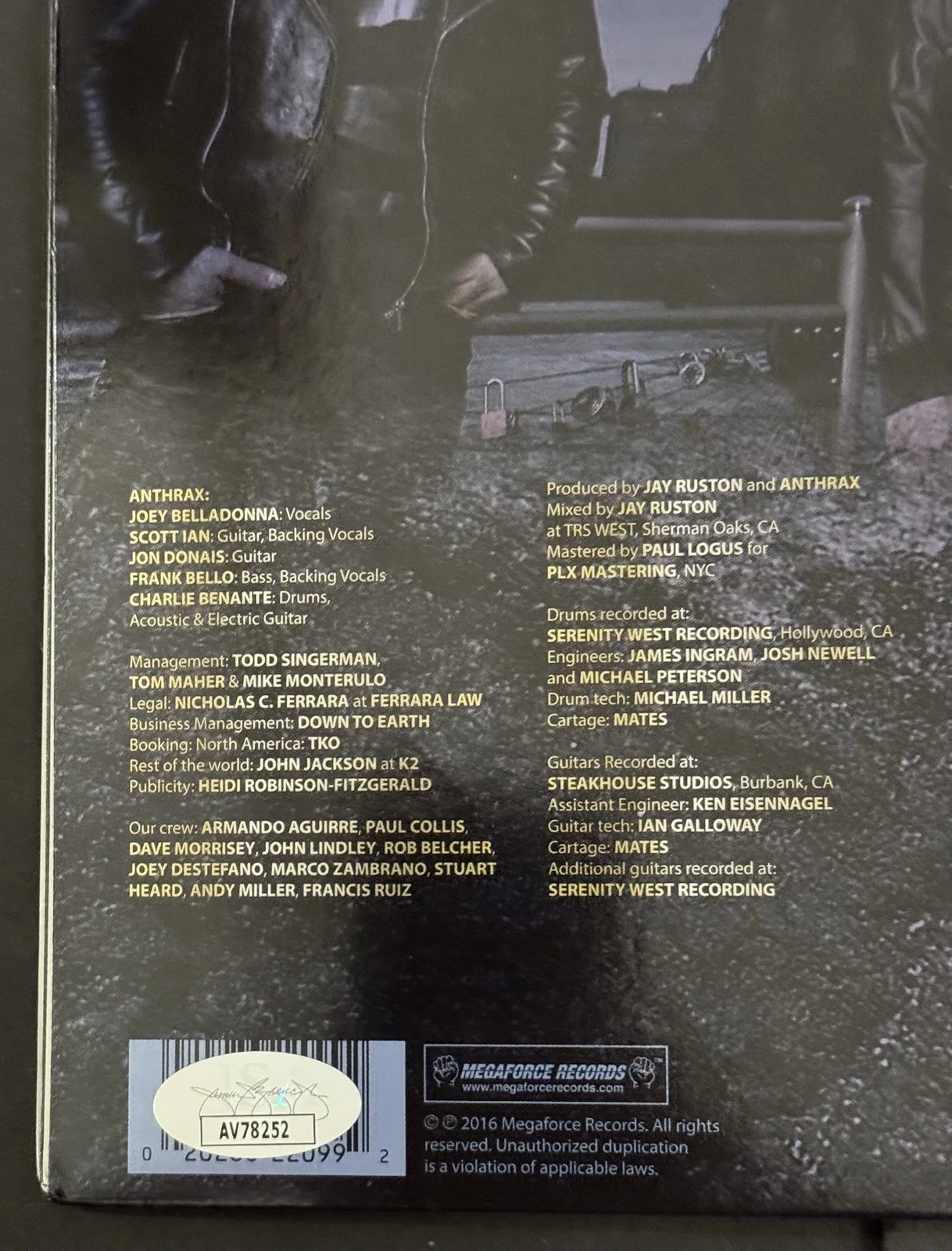 Charlie Benante Signed Autographed Anthrax For All Kings Vinyl Record JSA COA, изображение 3
