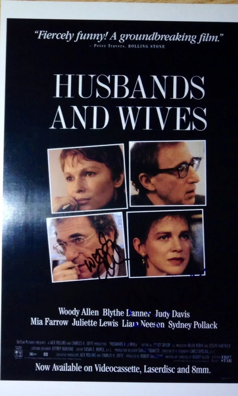 Woody Allen & Juliette Lewis — Woody Allen & Juliette Lewis signed Husbands Wives 11x17 poster - Exact Proof