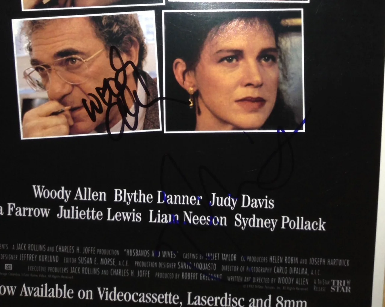 Woody Allen, Juliette Lewis — Woody Allen & Juliette Lewis signed Husbands Wives 11x17 poster - Exact Proof, изображение 2